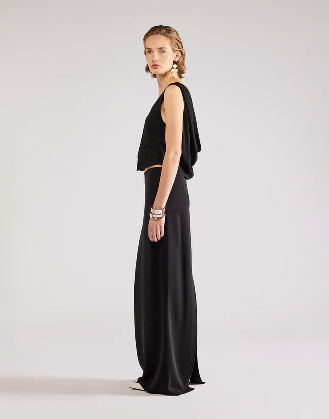 ERIKA CAVALLINI Gilet Schiena Scoperta in Cadì Nero