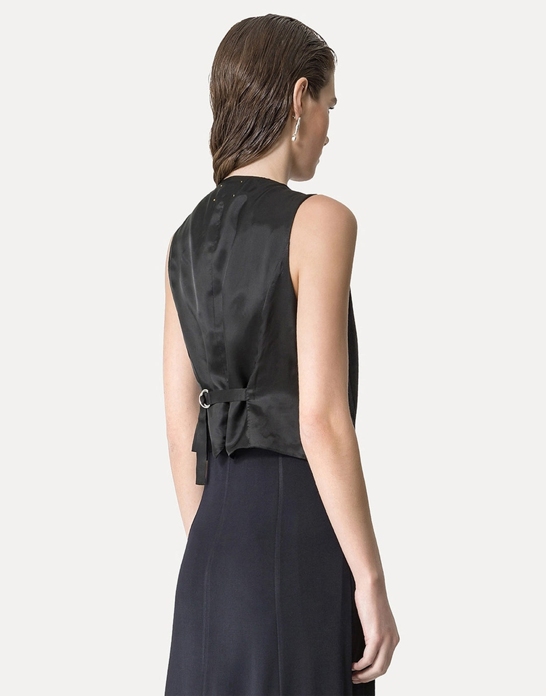 FORTE FORTE Gilet in Viscosa e Lana Blu Abisso