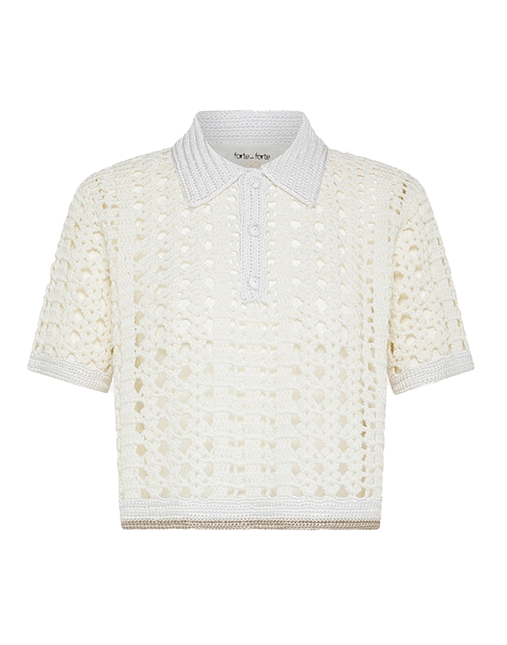 FORTE FORTE Cropped Polo all'Uncinetto Giglio