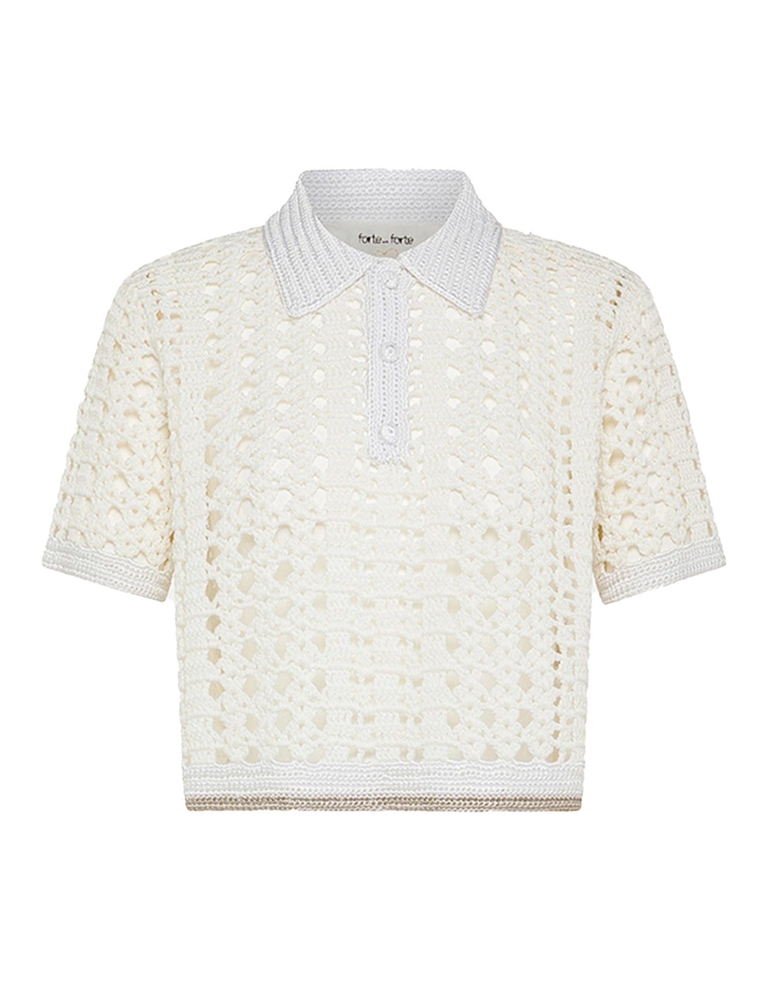 FORTE FORTE Cropped Polo all'Uncinetto Giglio