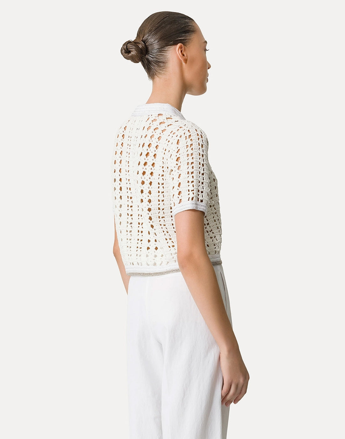 FORTE FORTE Cropped Polo all'Uncinetto Giglio