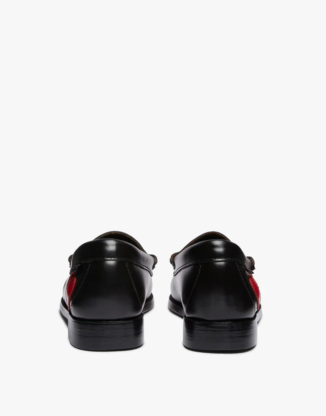 GH BASS Mocassini Weejuns Penny in Pelle Nera con Cuori Rossi