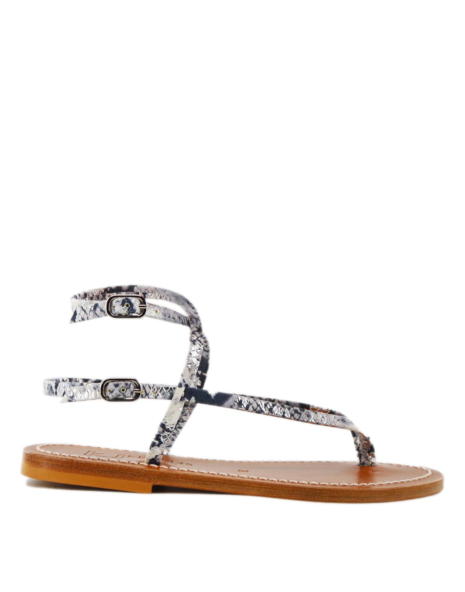 K.JACQUES Sandali Abako in Pelle Hawai Blanc