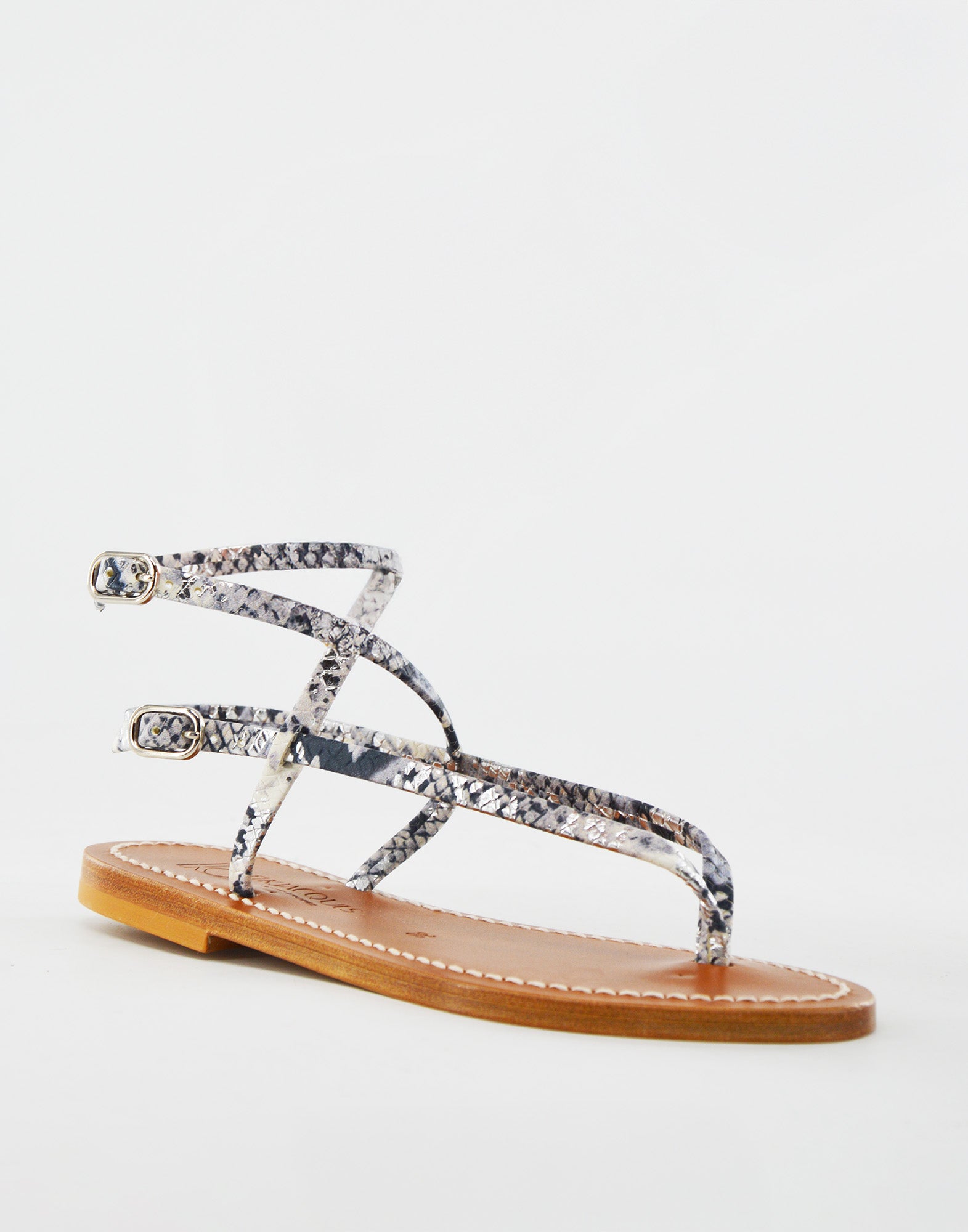 K.JACQUES Sandali Abako in Pelle Hawai Blanc