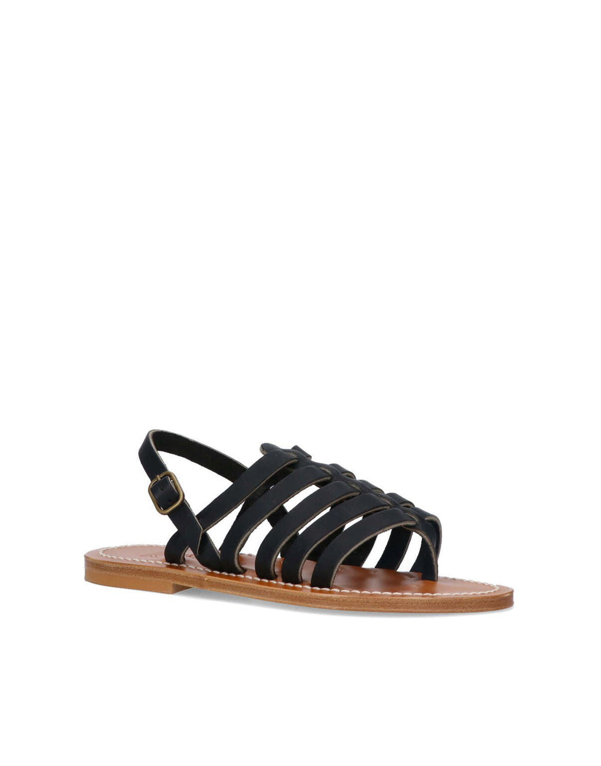 K.JACQUES Sandali Homere in Pelle Noir