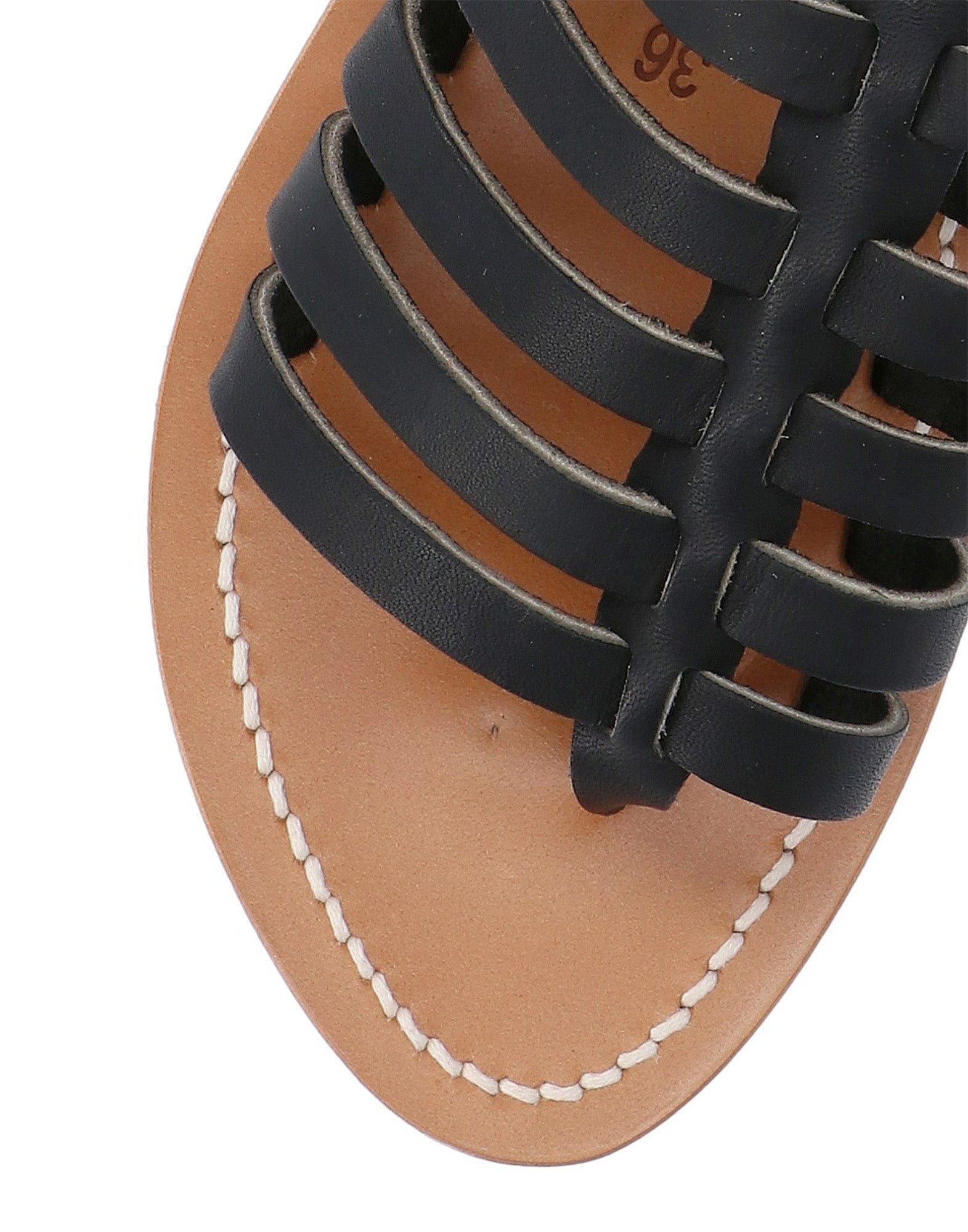 K.JACQUES Sandali Homere in Pelle Noir