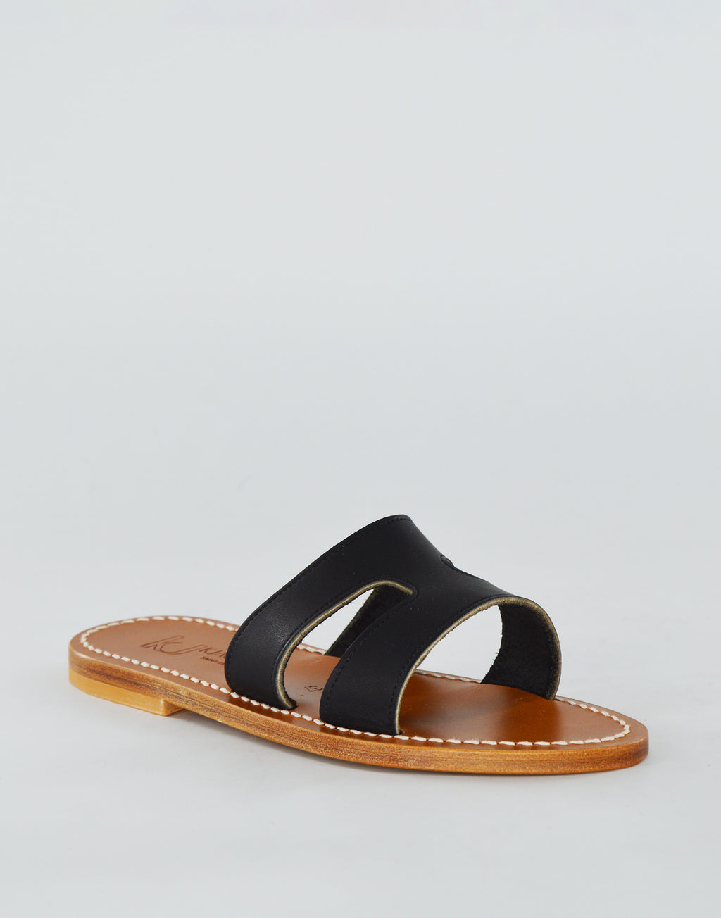 K.JACQUES Sandali Menandre in Pelle Noir