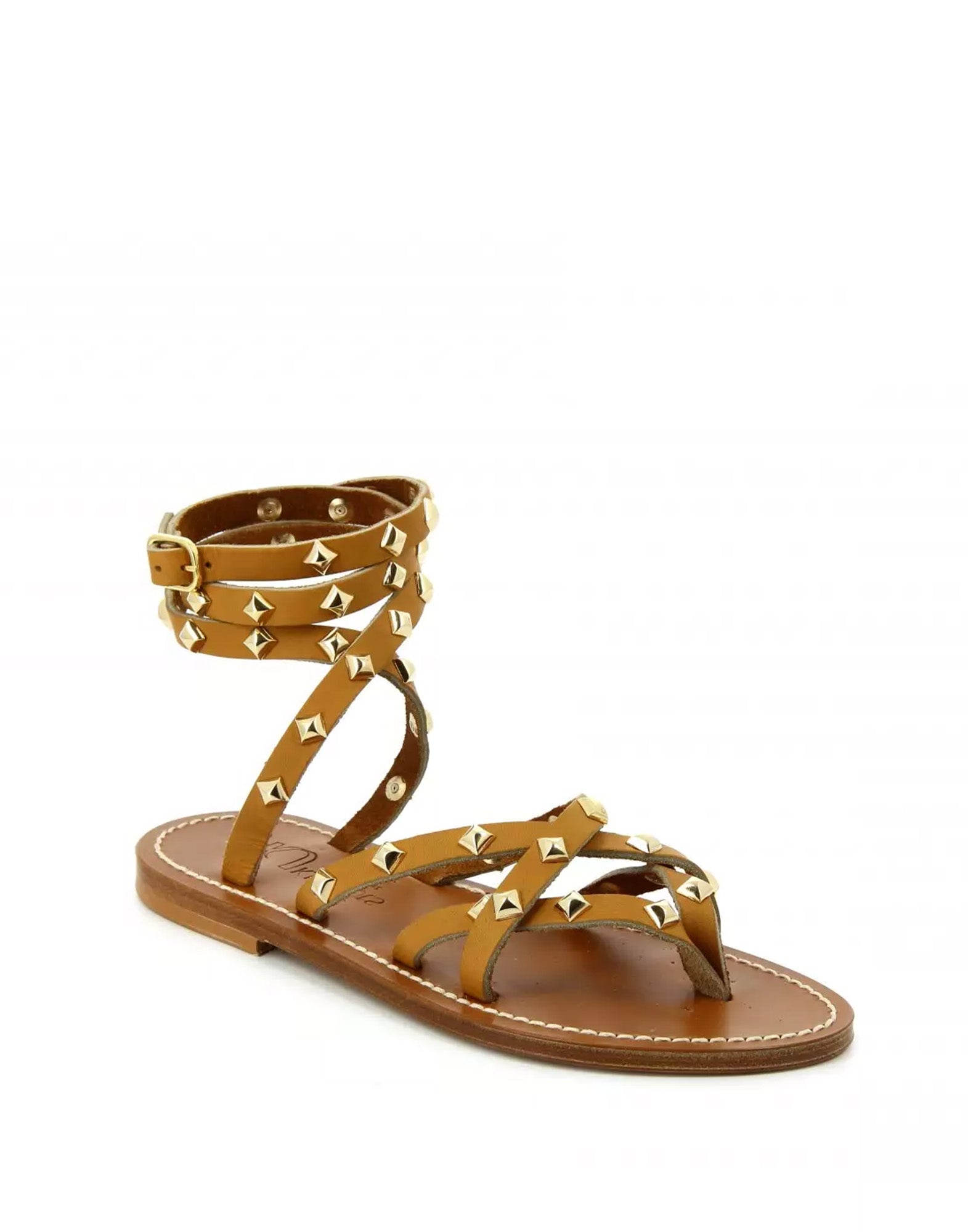 K.JACQUES Sandali Zenobie Borchiati in Pelle Natural