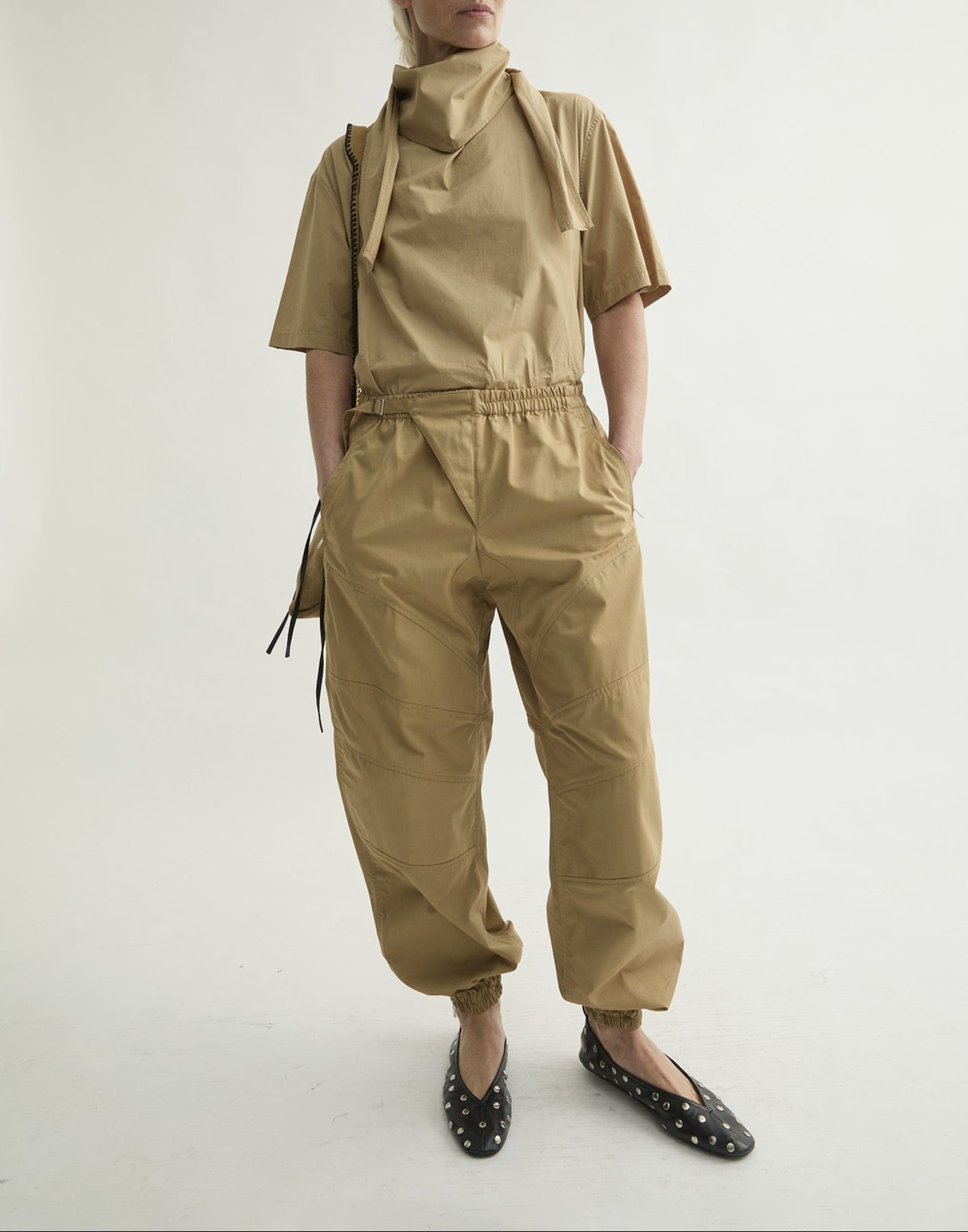 LAURENCE BRAS Pantaloni Gio in Cotone Beige