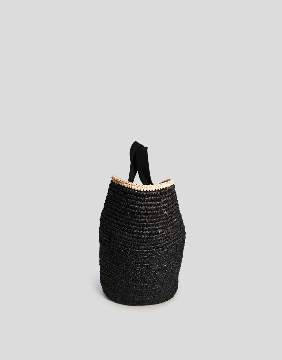 MAISON N.H PARIS Borsa Carla XL in Raffia Naturale Noir/Naturel