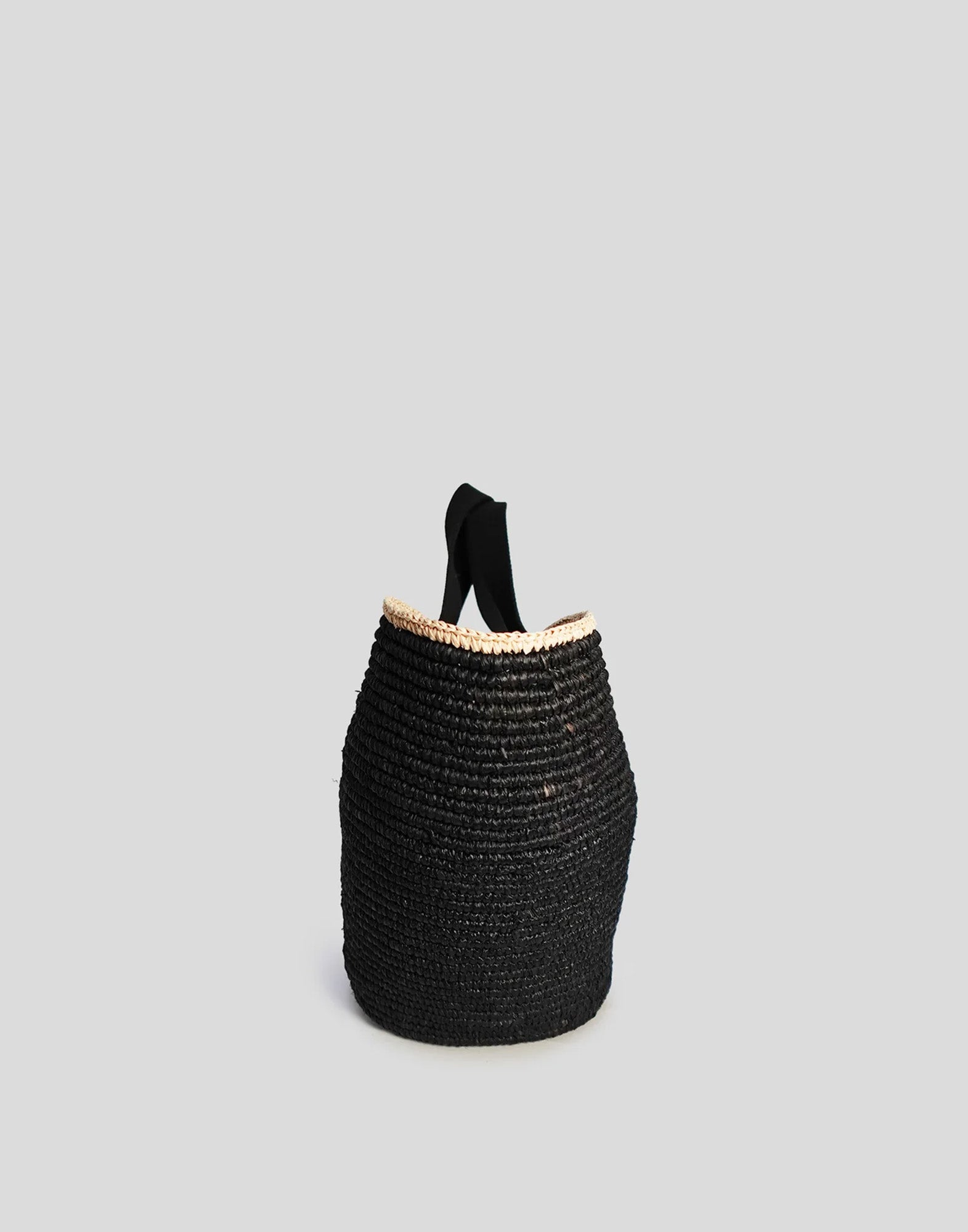 MAISON N.H PARIS Borsa Carla XL in Raffia Naturale Noir/Naturel