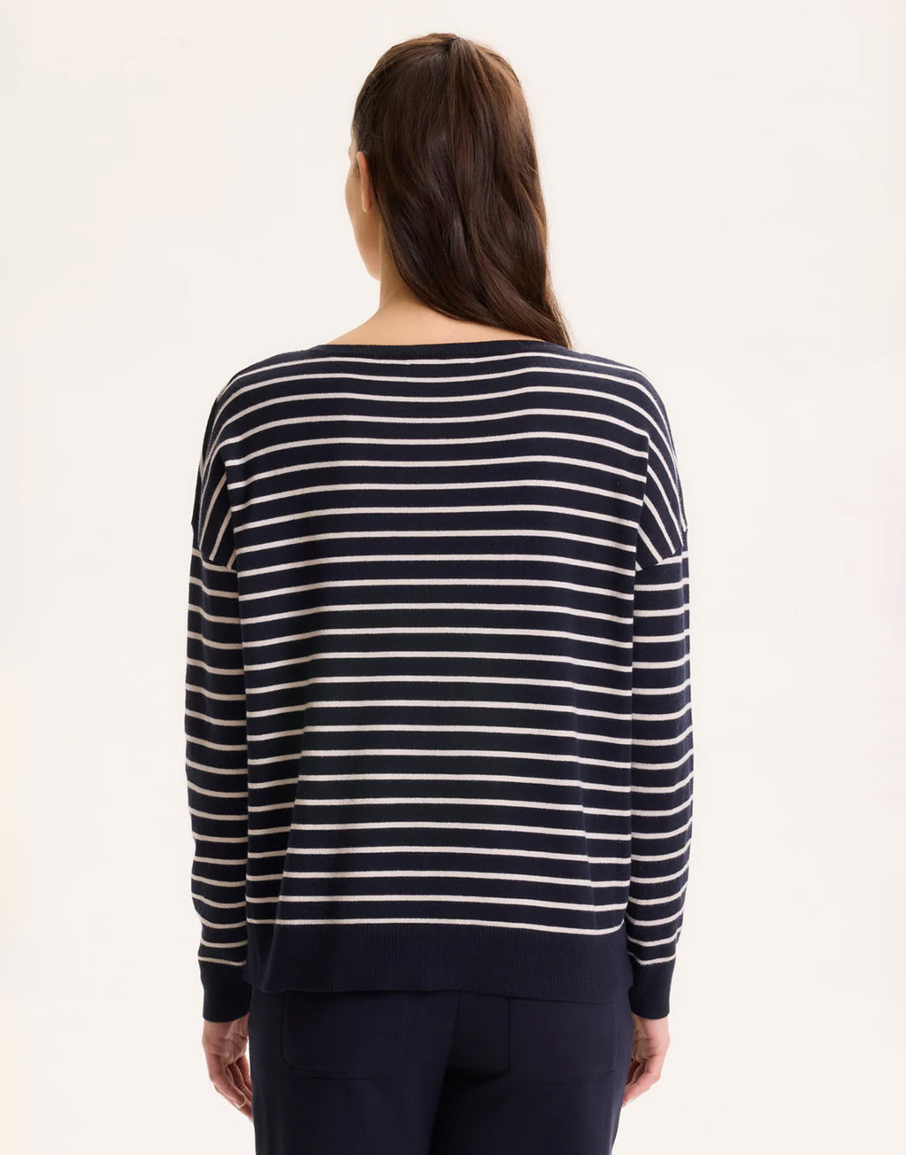 MAJESTIC FILATURES Maglia Girocollo in Cotone Organico a Righe Marine