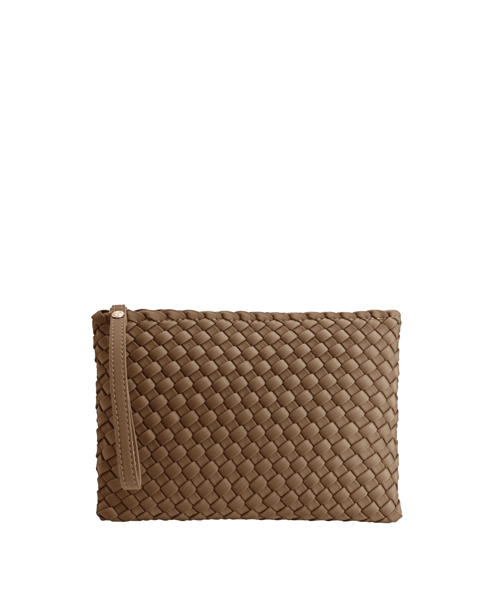 MARREA Clutch in Neoprene Intrecciato Retro Sand