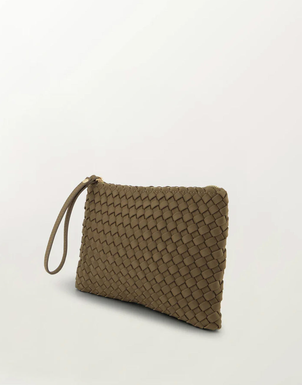 MARREA Clutch in Neoprene Intrecciato Retro Sand