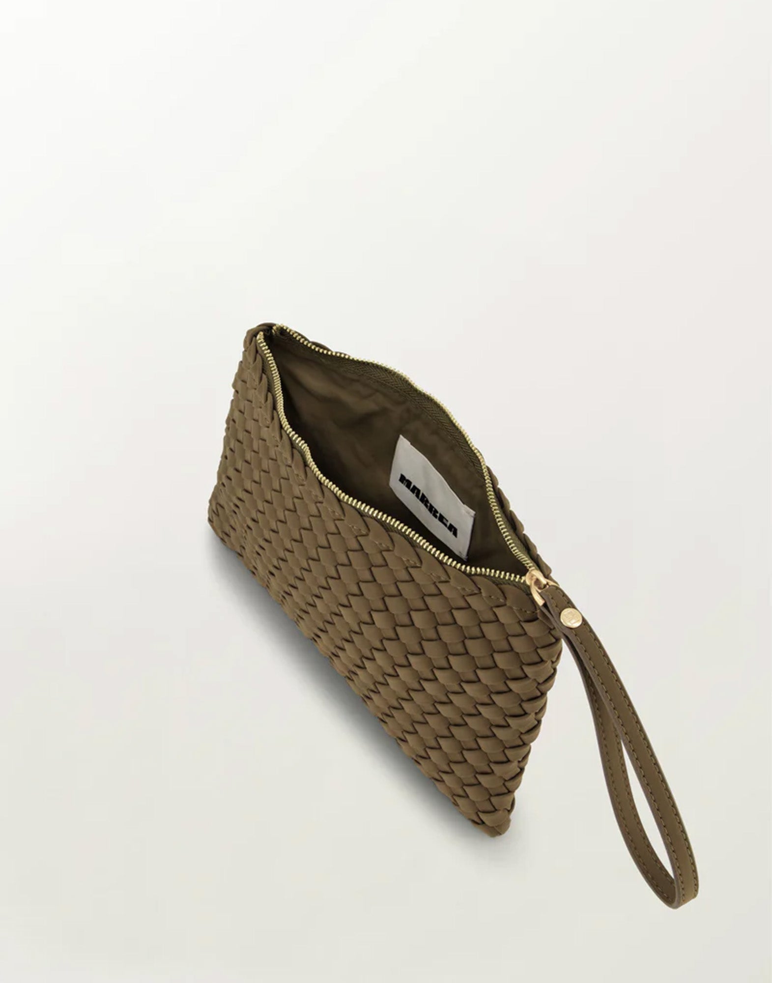 MARREA Clutch in Neoprene Intrecciato Retro Sand
