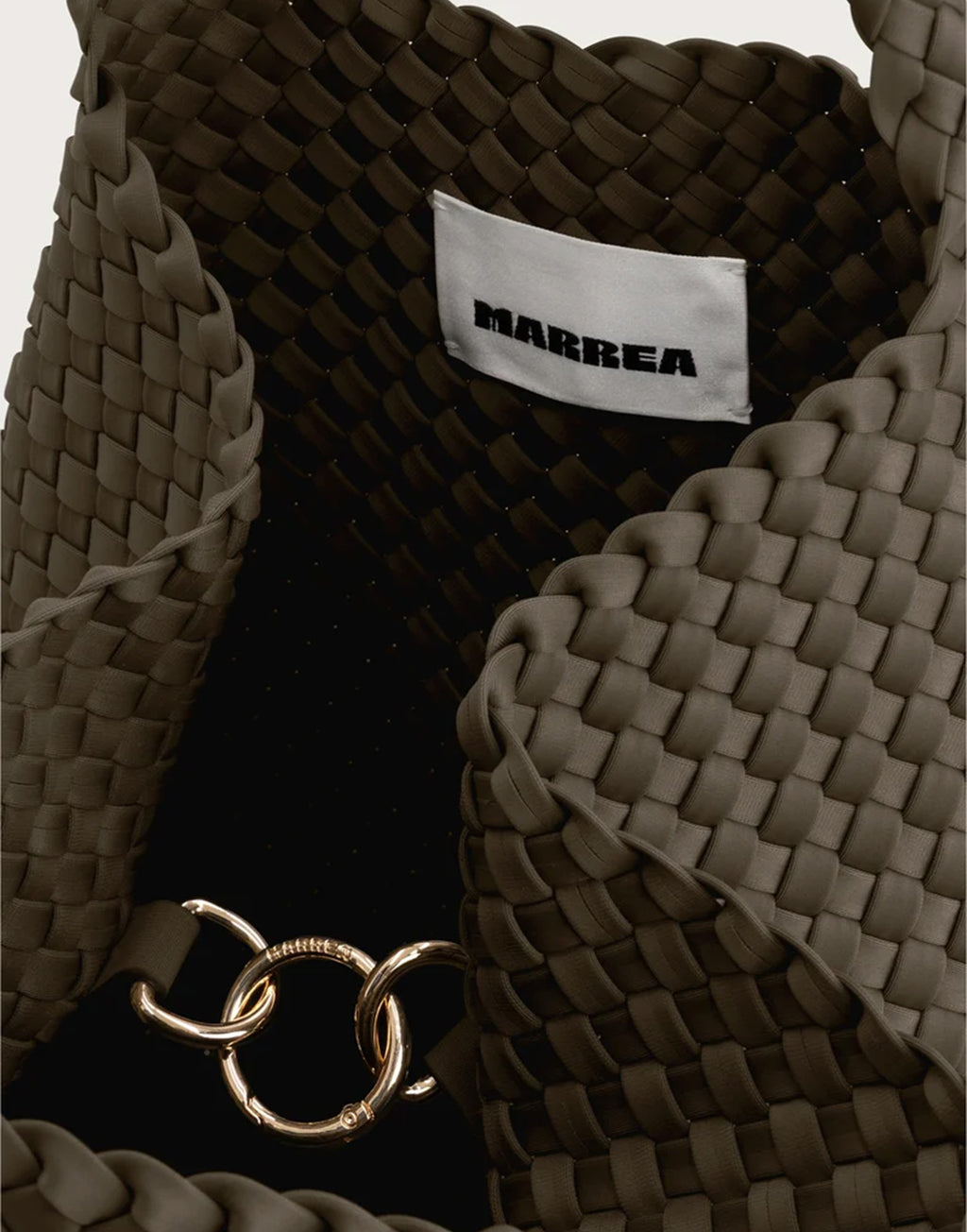 MARREA Shopping Media in Neoprene Intrecciato Coco Fresco