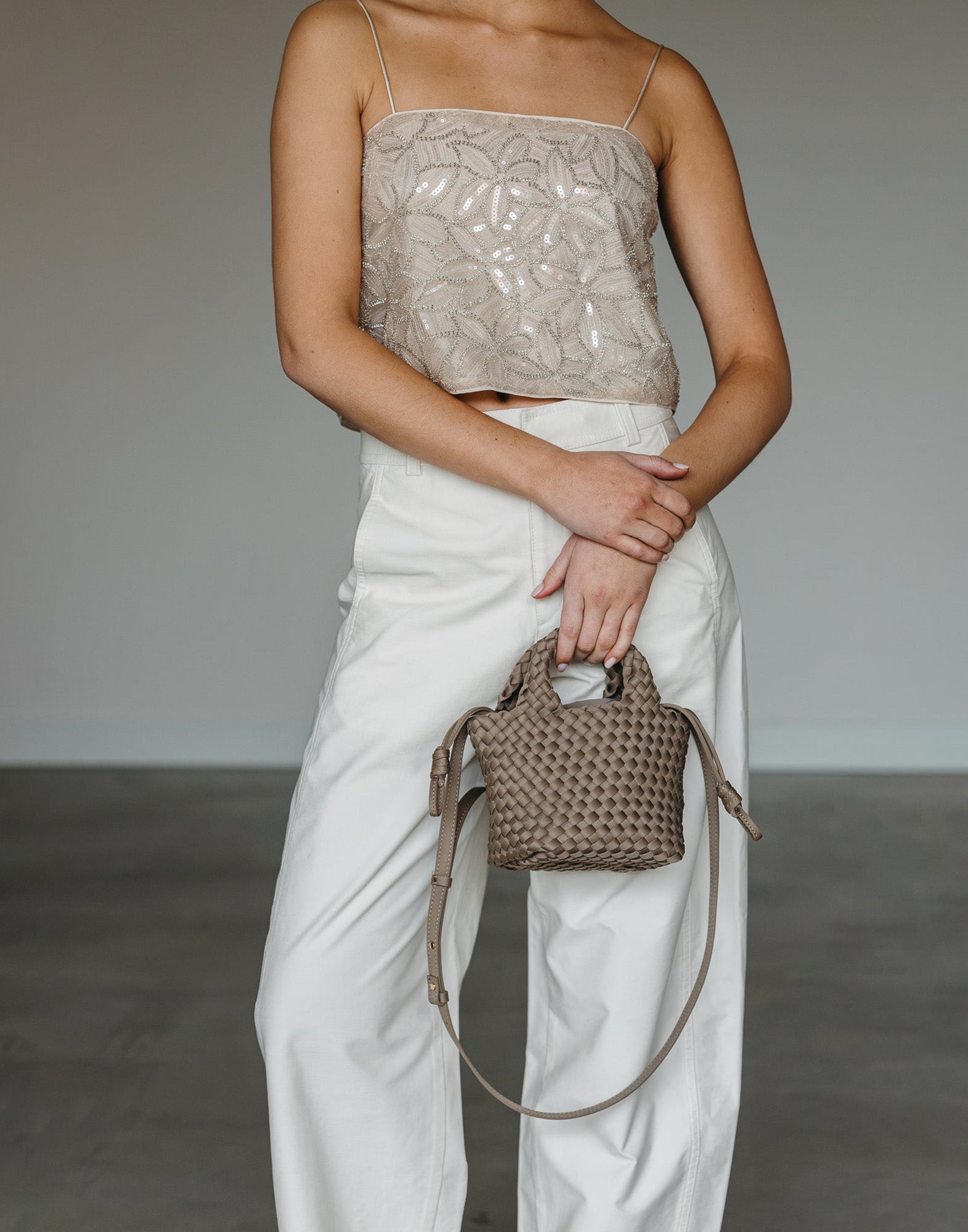 MARREA Mini Shoppping con Tracolla Taupe Secret