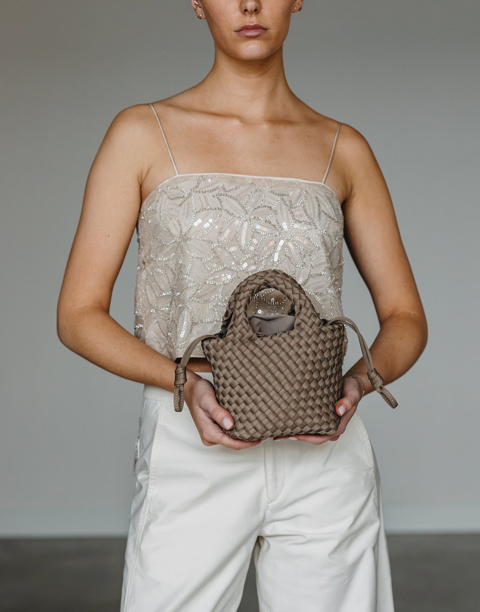 MARREA Mini Shoppping con Tracolla Taupe Secret