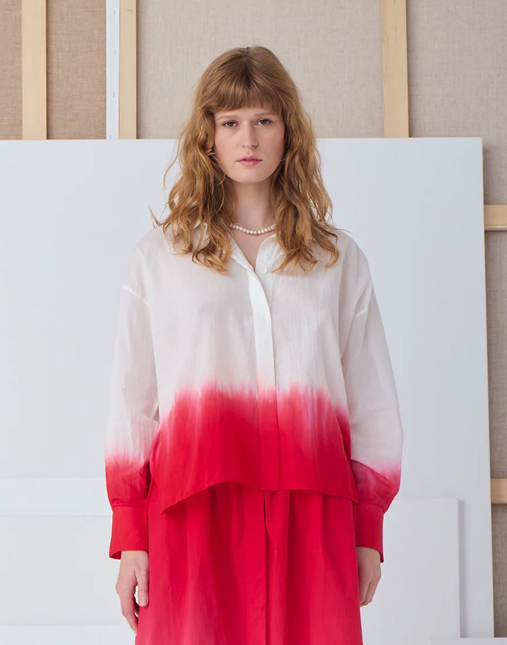 MII Camicia Greta Tie & Dye Rouge Coquelicot
