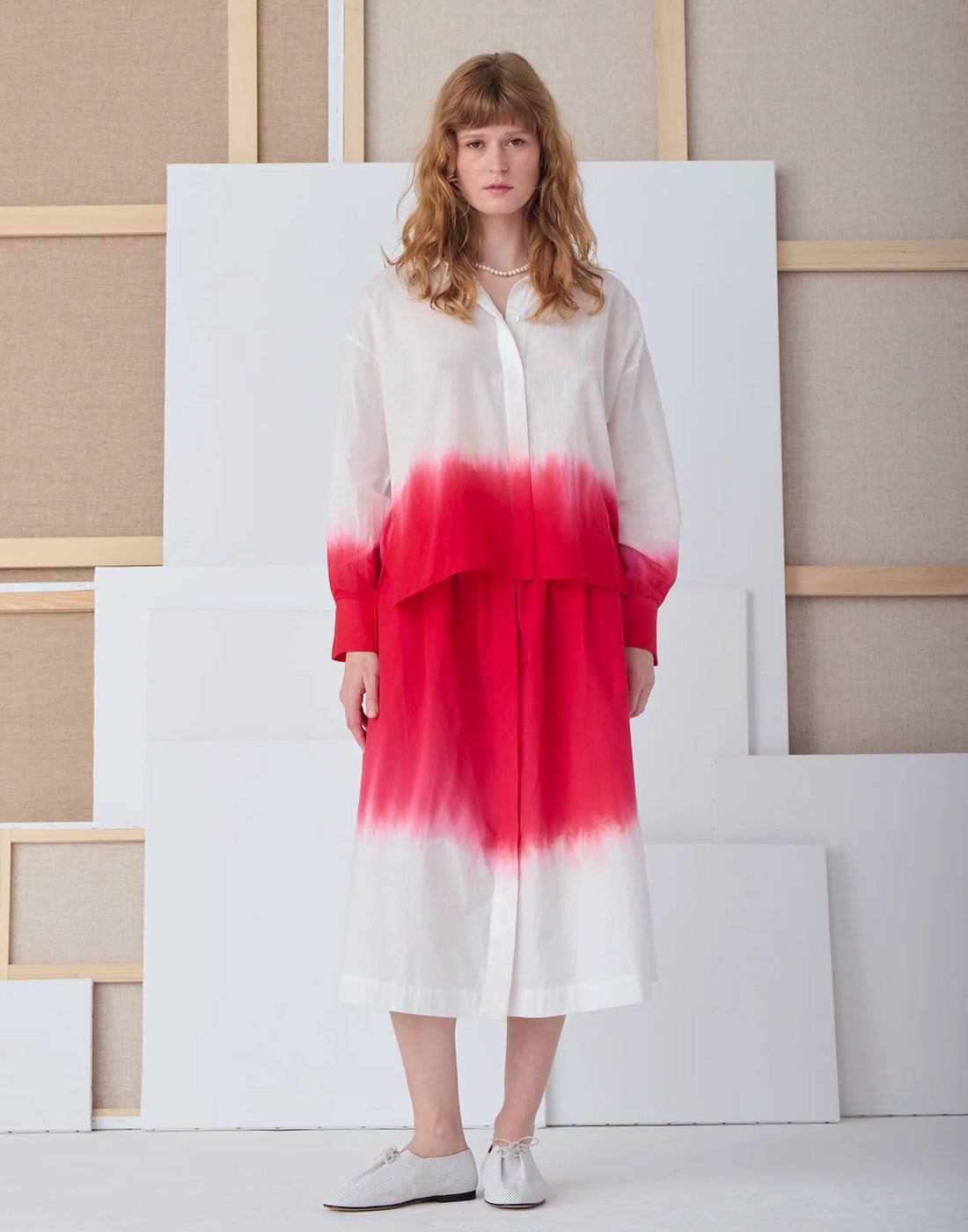 MII Camicia Greta Tie & Dye Rouge Coquelicot