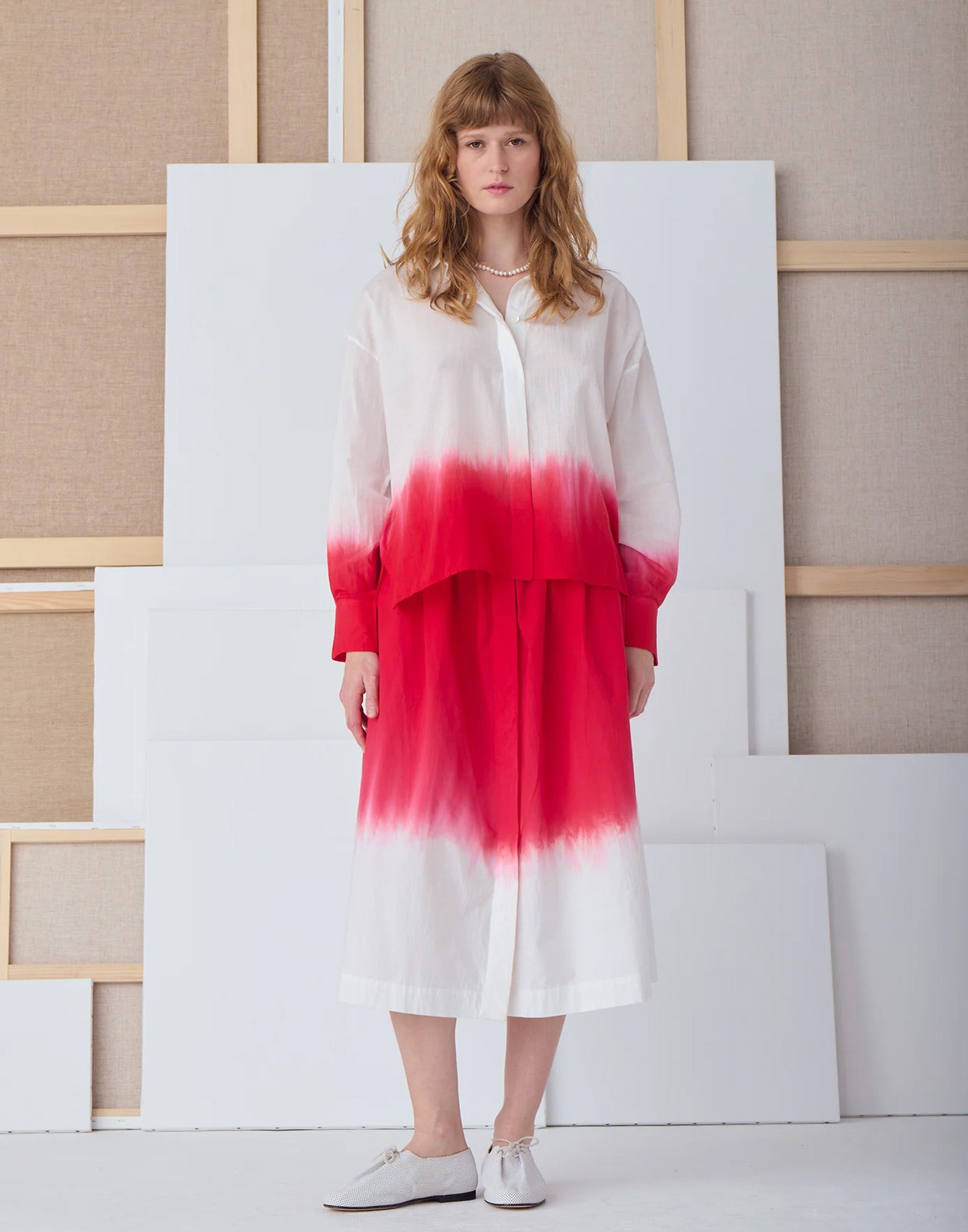 MII Camicia Greta Tie & Dye Rouge Coquelicot