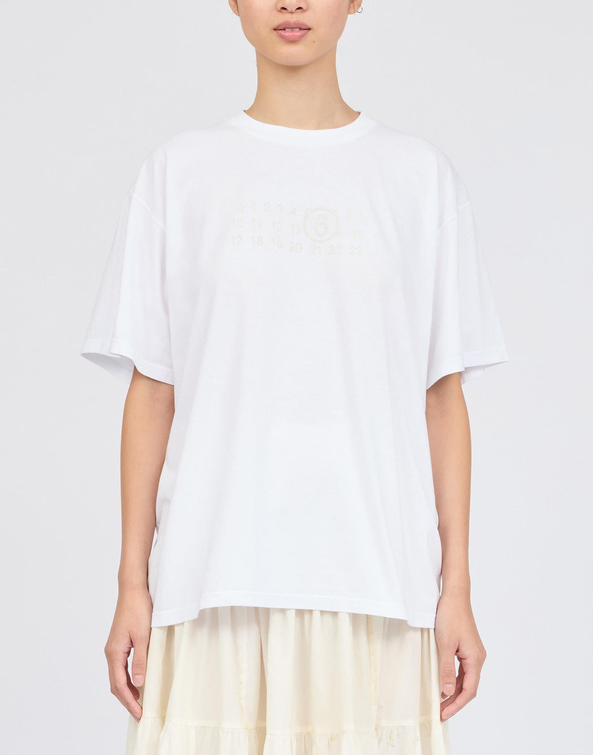 T-shirt MM6 MAISON MARGIELA à logo numérique blanc