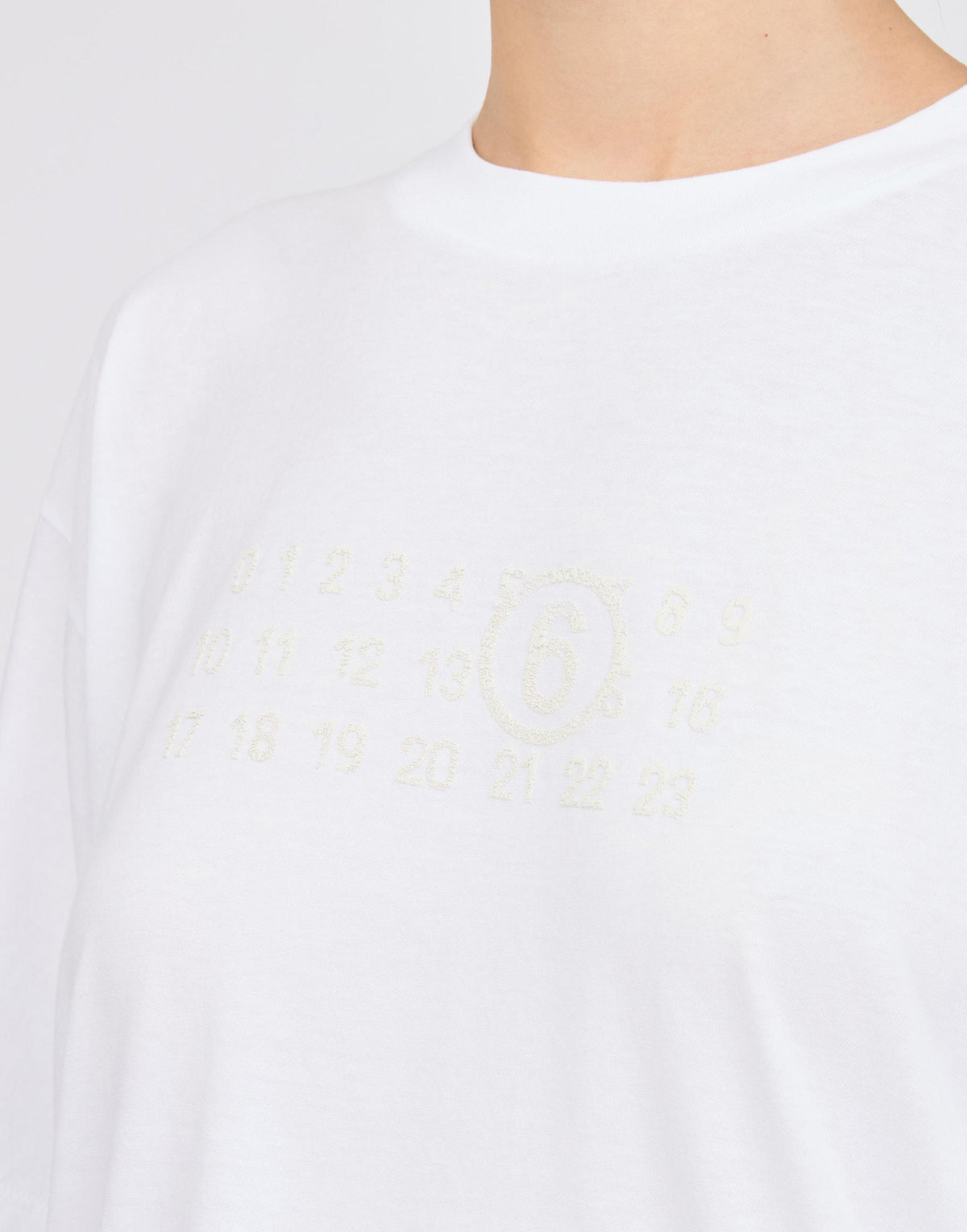 T-shirt MM6 MAISON MARGIELA à logo numérique blanc
