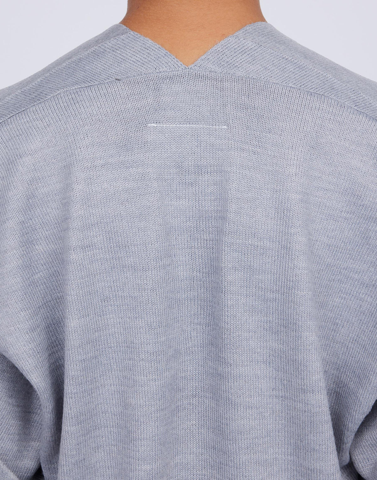 MM6 MAISON MARGIELA Cardigan in Misto Lana Spalmata Grigio Melange
