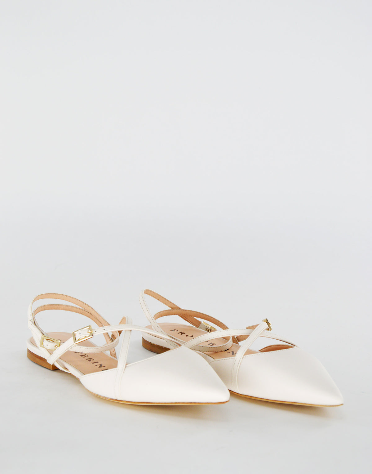 PROSPERINE Ballerines à bout pointu avec double bride crème