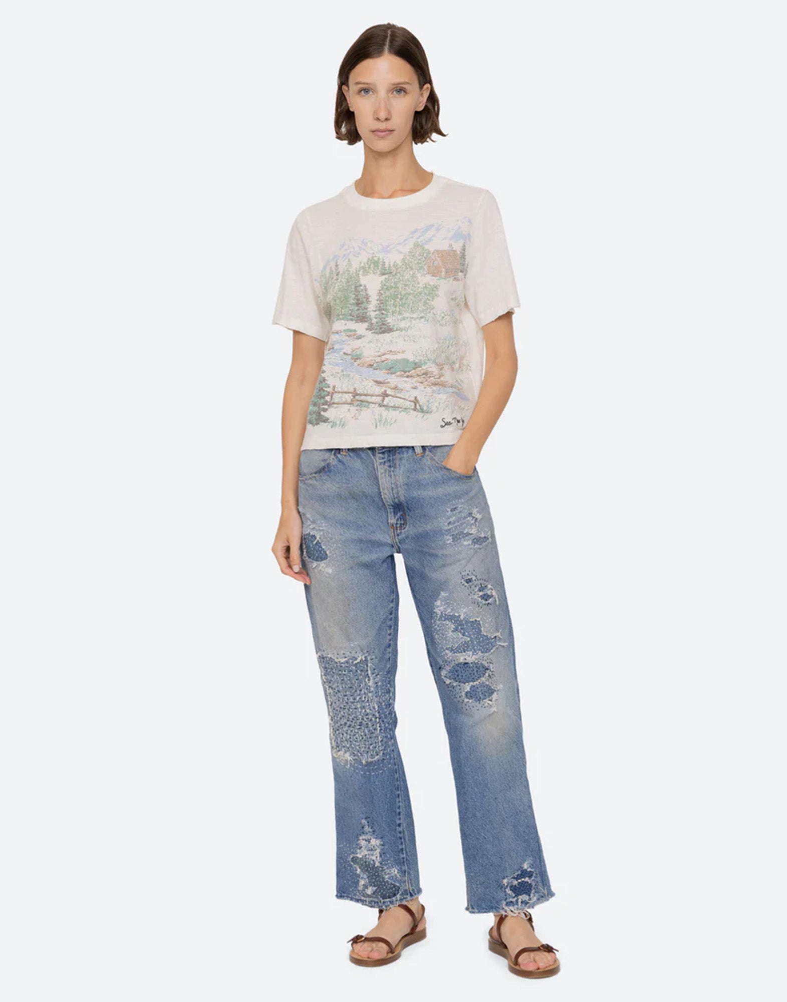 SEA NY T-Shirt Andes in Cotone con Stampa