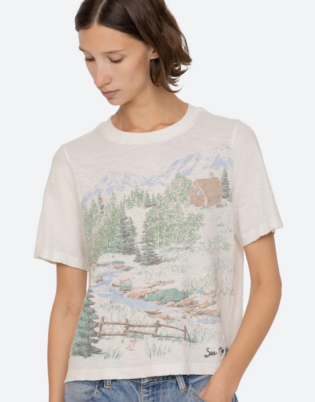 SEA NY T-Shirt Andes in Cotone con Stampa