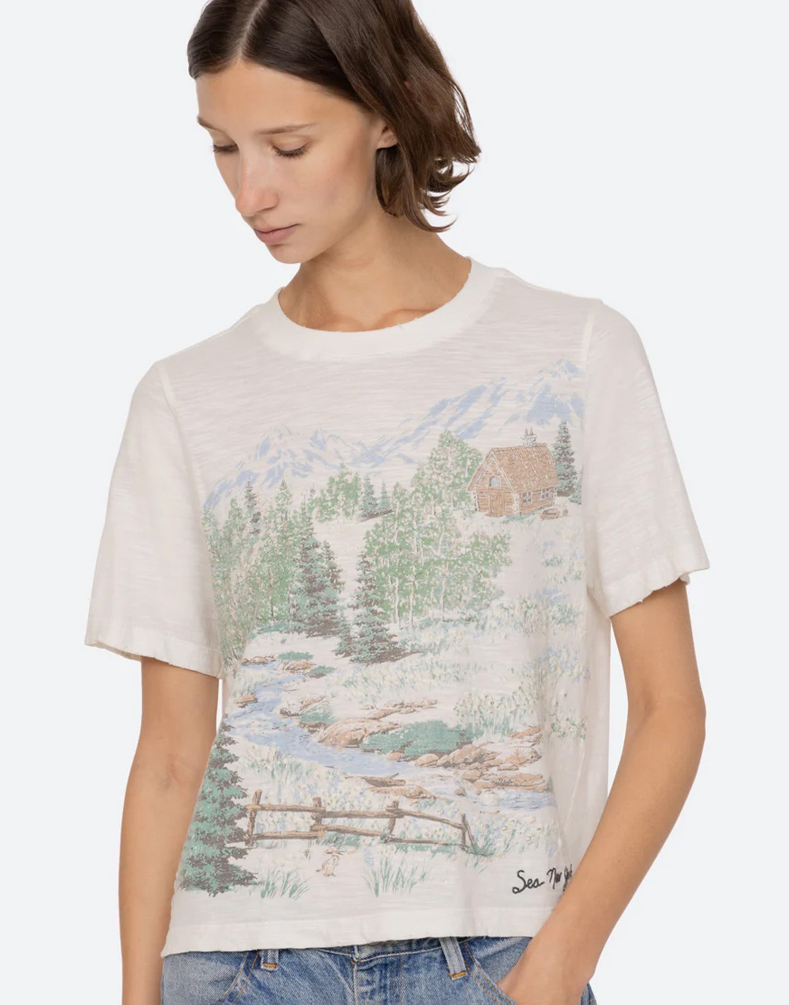 SEA NY T-Shirt Andes in Cotone con Stampa
