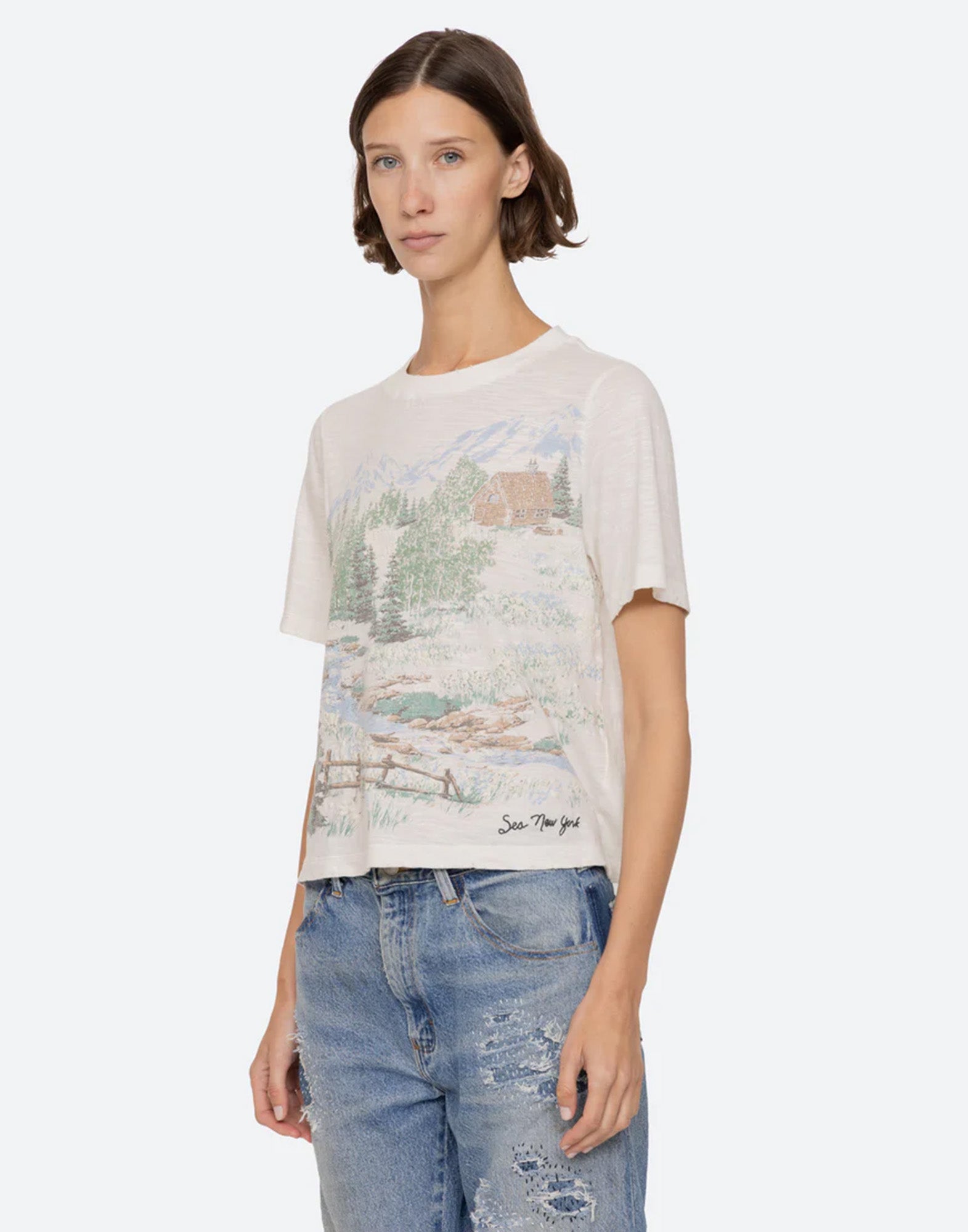 SEA NY T-Shirt Andes in Cotone con Stampa