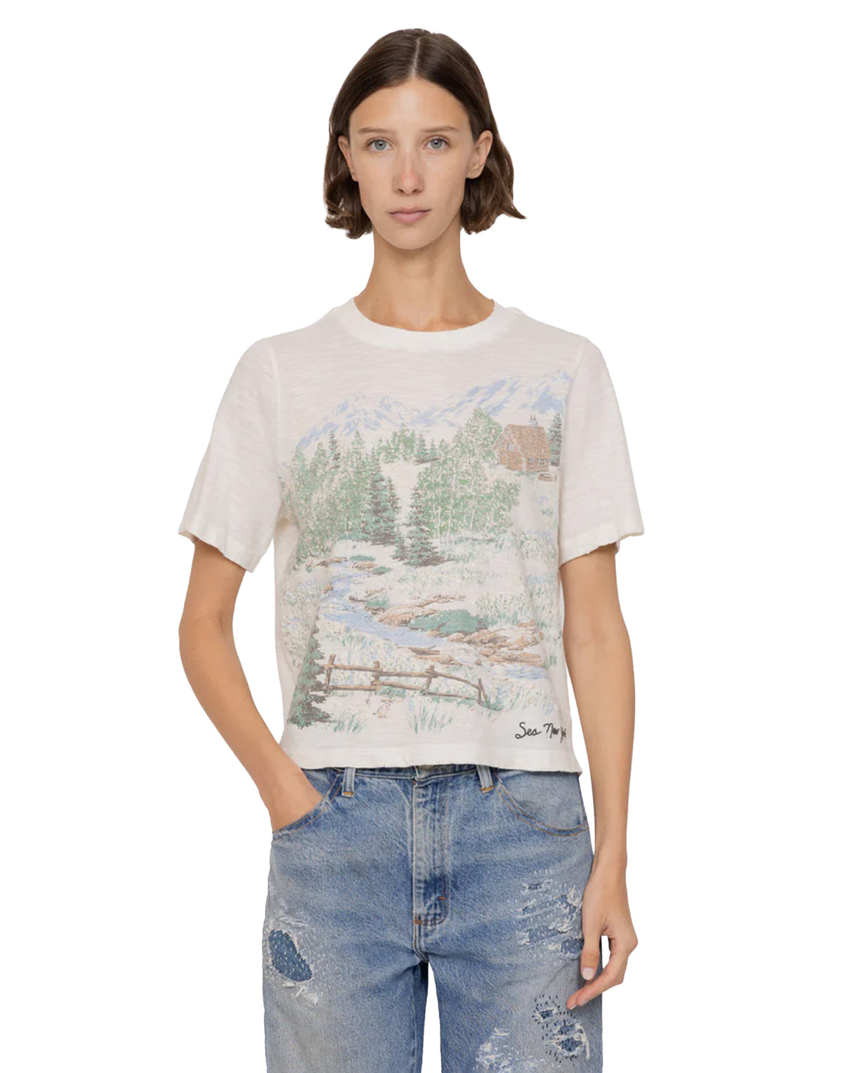 SEA NY T-Shirt Andes in Cotone con Stampa