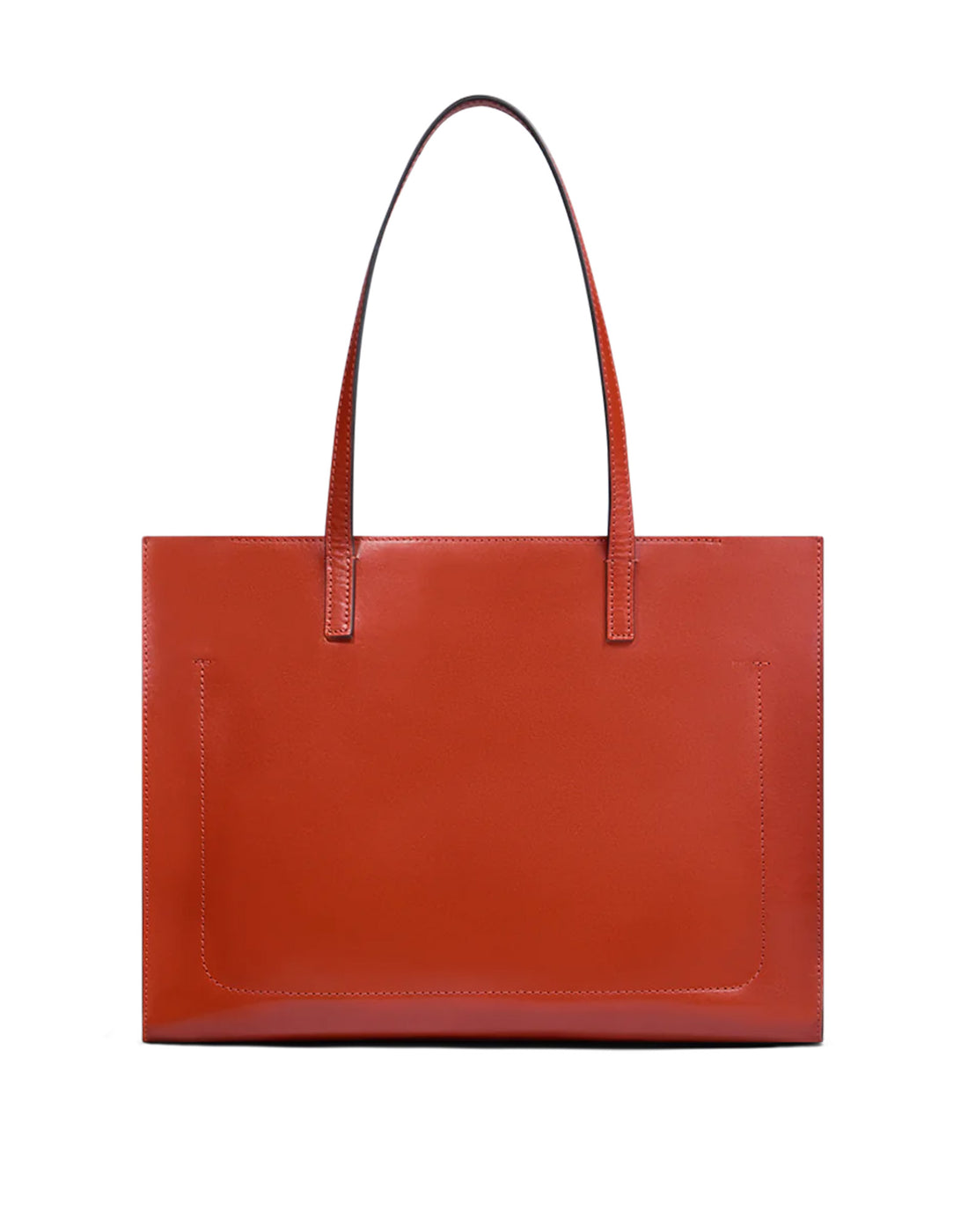 THE BRIDGE Shopper Mirra in Pelle Arancio Bruciato/Oro