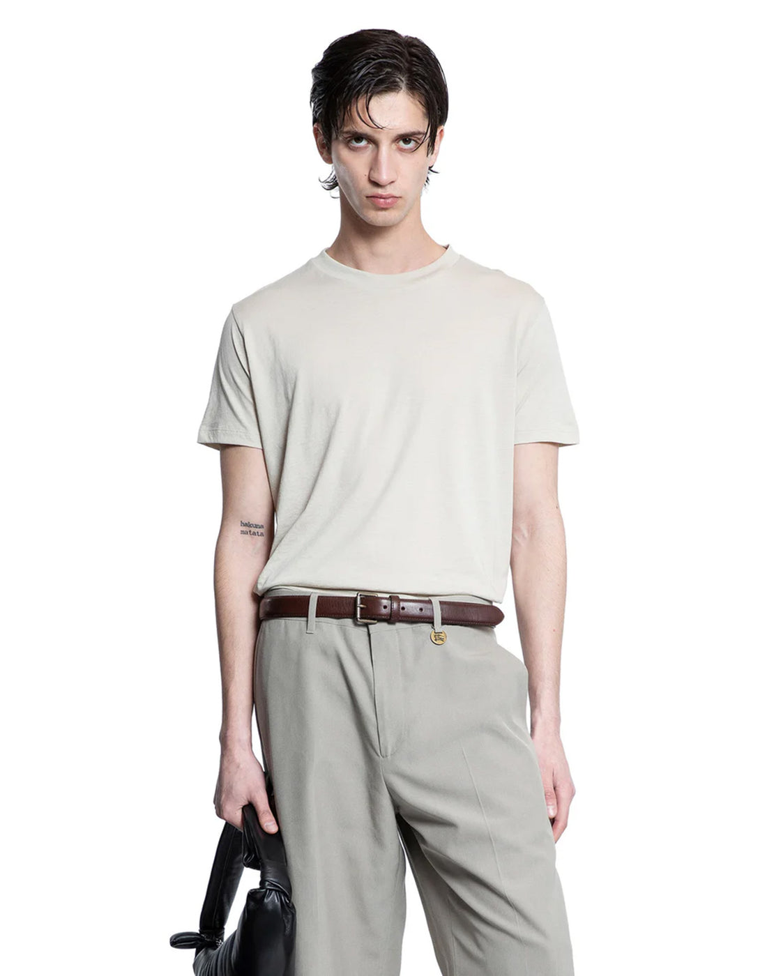 THIBAULT VAN DER STRAETE T-Shirt in Jersey di Cotone Pima Grigio