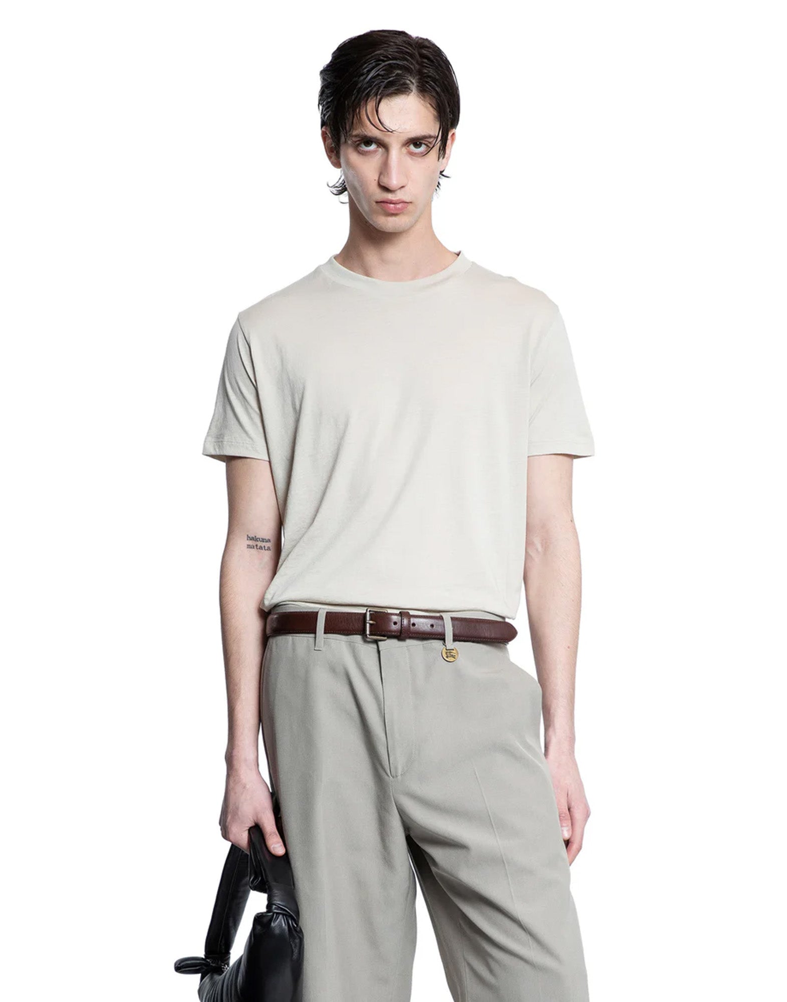 THIBAULT VAN DER STRAETE T-Shirt in Jersey di Cotone Pima Grigio