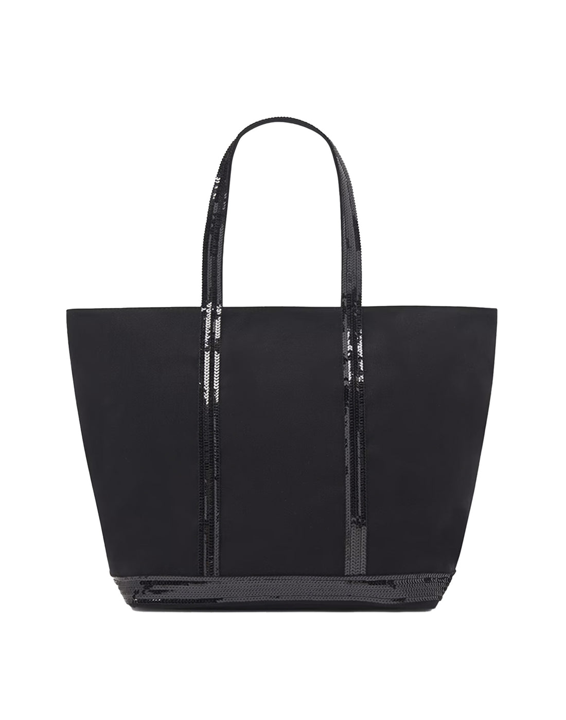 VANESSA BRUNO Borsa Tote Cabas L con Zip in Canvas Nera