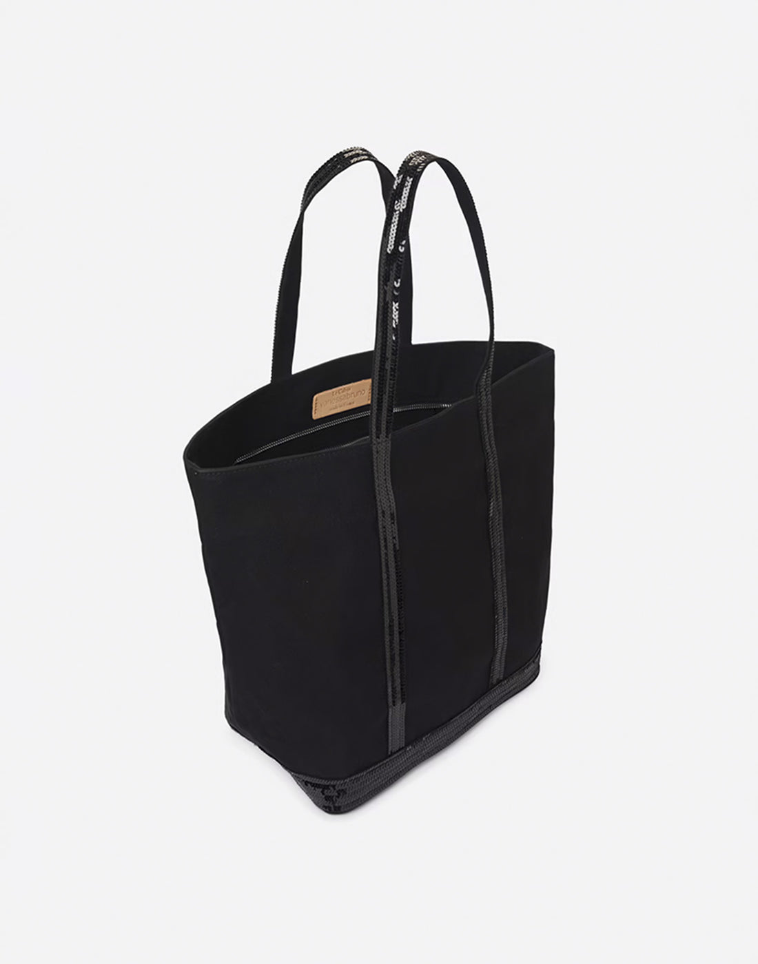 VANESSA BRUNO Borsa Tote Cabas L con Zip in Canvas Nera
