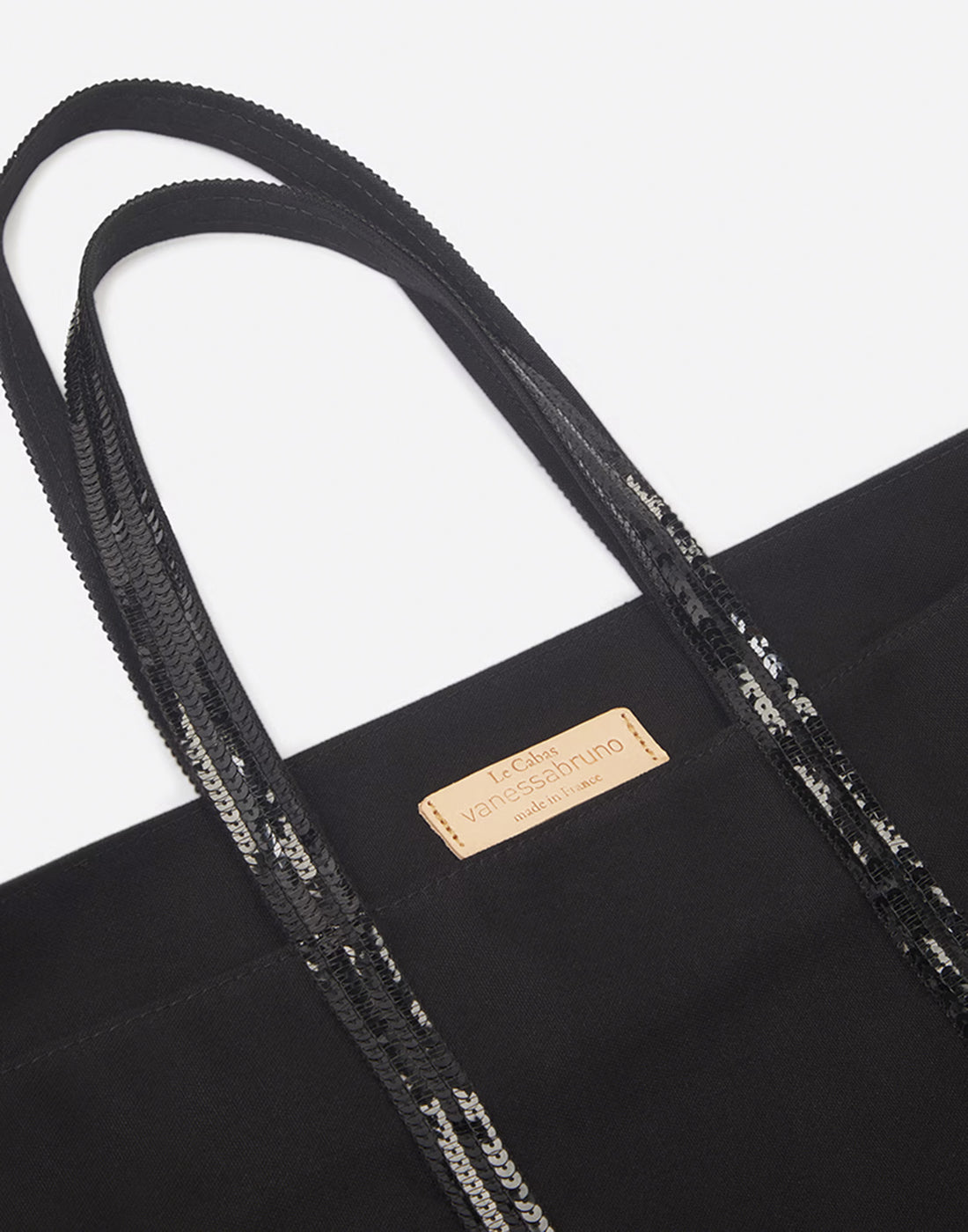 VANESSA BRUNO Borsa Tote Cabas L con Zip in Canvas Nera