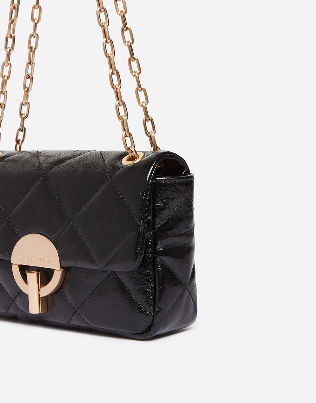 VANESSA BRUNO Borsa Moon Media in Pelle Noir