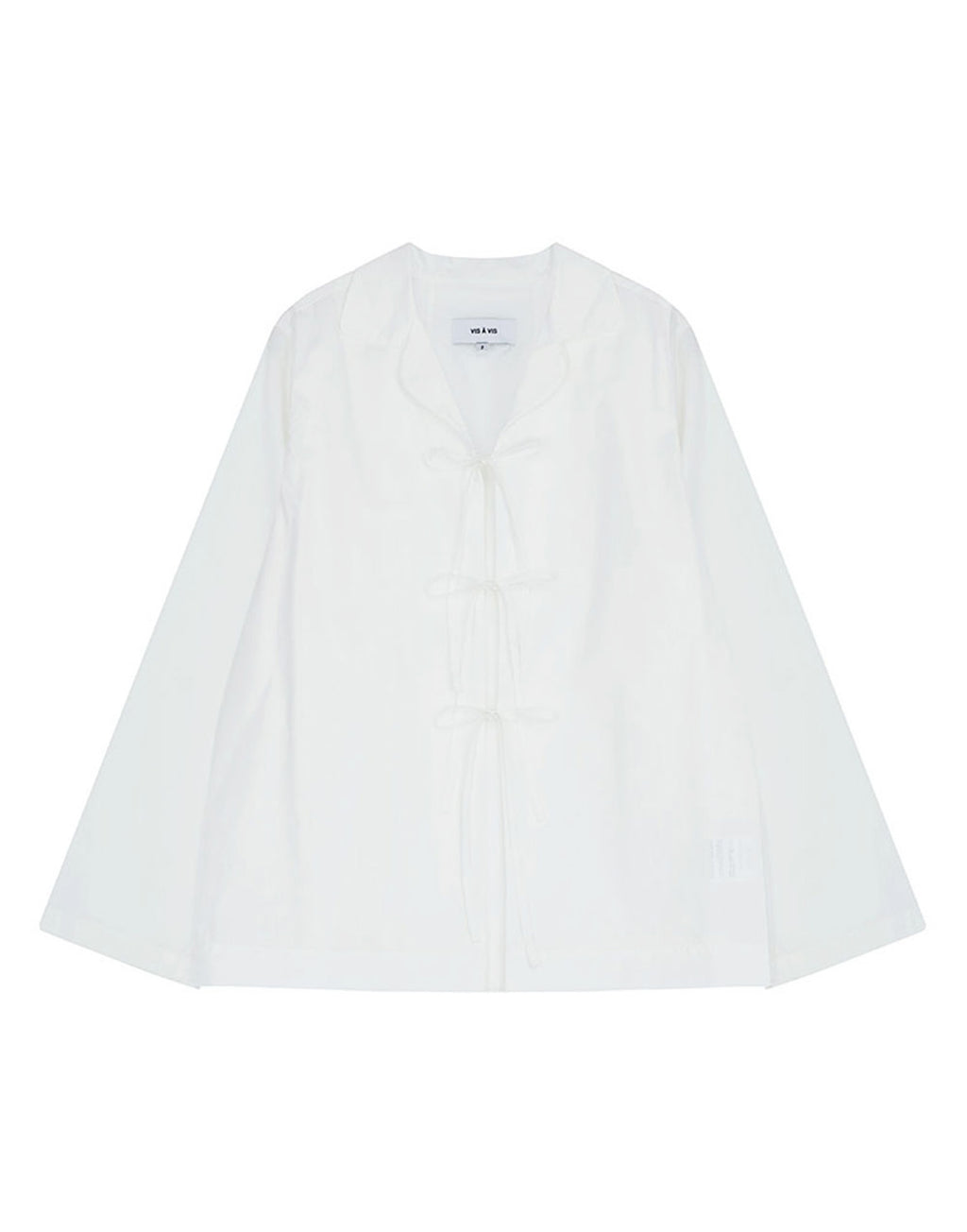 VIS A VIS Camicia in Cotone con Chiusura a Fiocchi Bianca