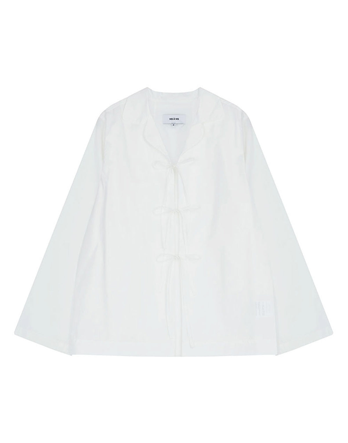 VIS A VIS Camicia in Cotone con Chiusura a Fiocchi Bianca