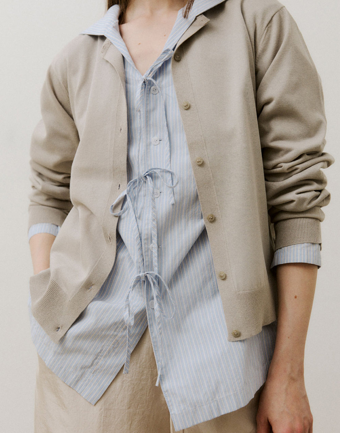 VIS A VIS Camicia a Righe con Colletto alla Marinara e Fiocchi Light Blue
