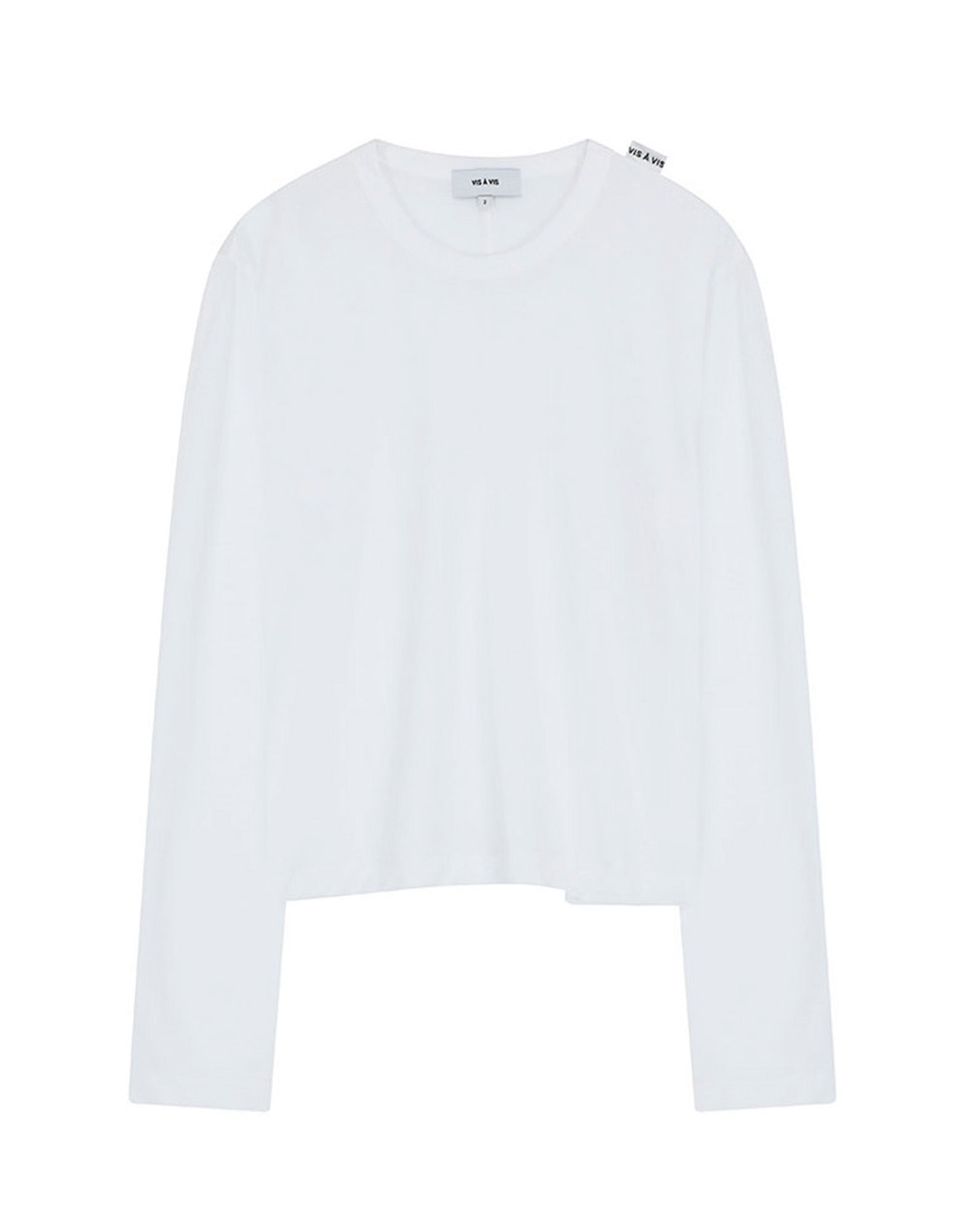 VIS A VIS T-shirt a Maniche Lunghe in Cotone Bianca