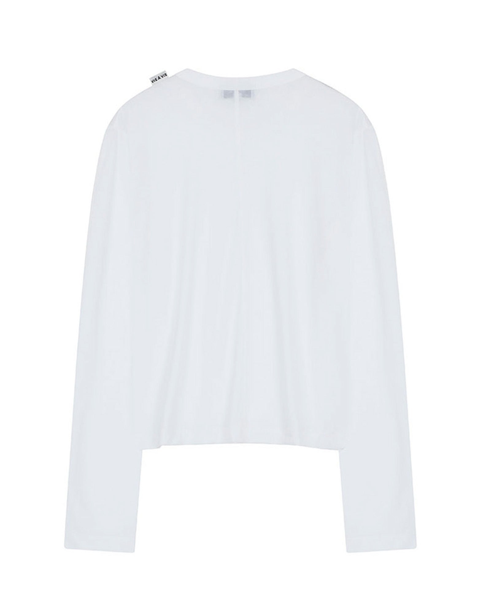 VIS A VIS T-shirt a Maniche Lunghe in Cotone Bianca