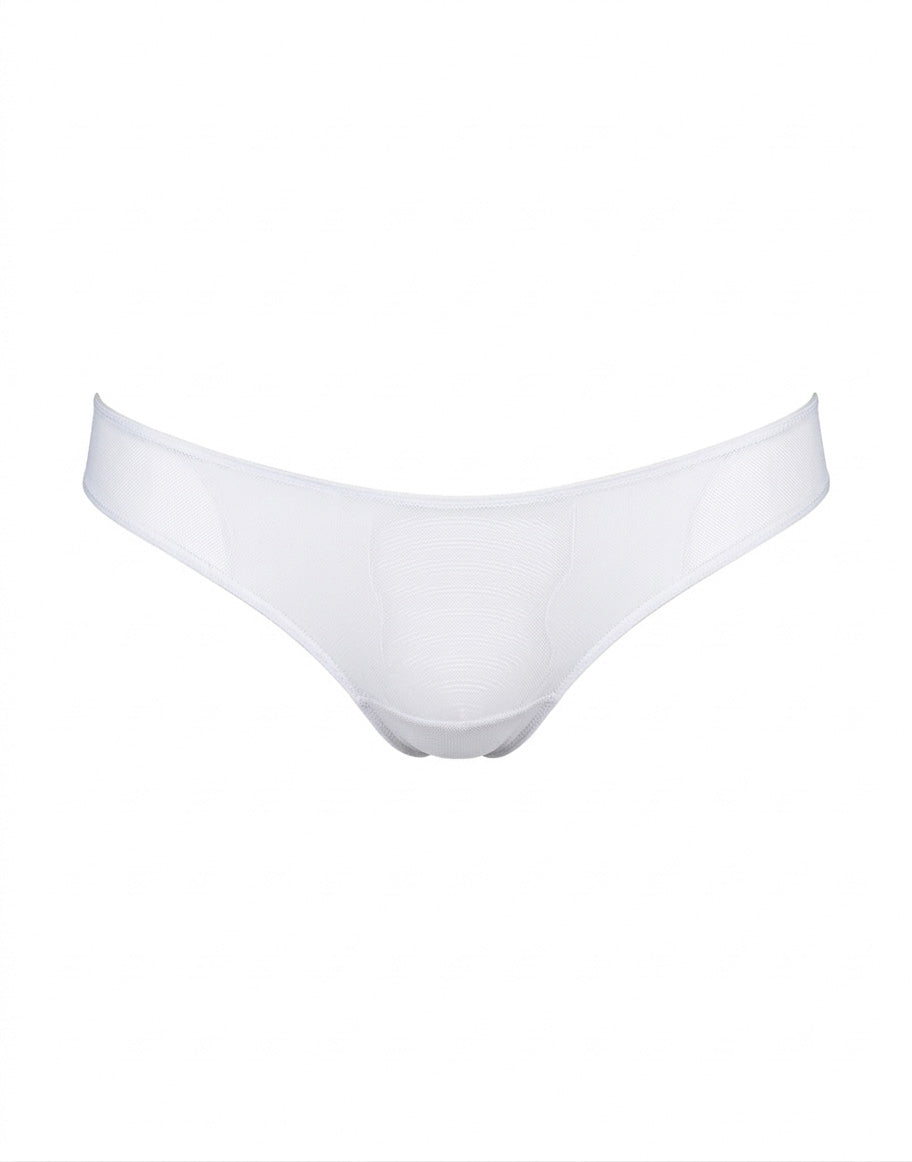 DOUUOD Slip a Brasiliana in Tulle Elasticizzato Bianco