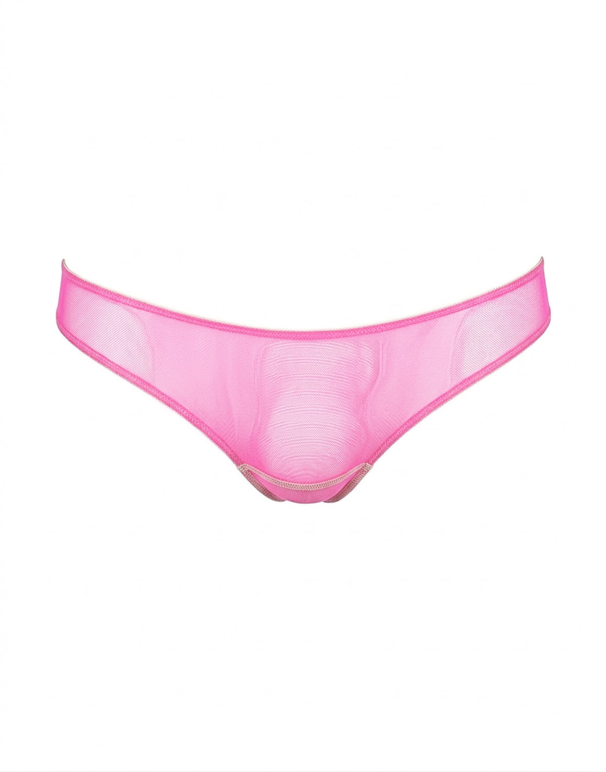 DOUUOD Slip a Brasiliana in Tulle Elasticizzato Rosa