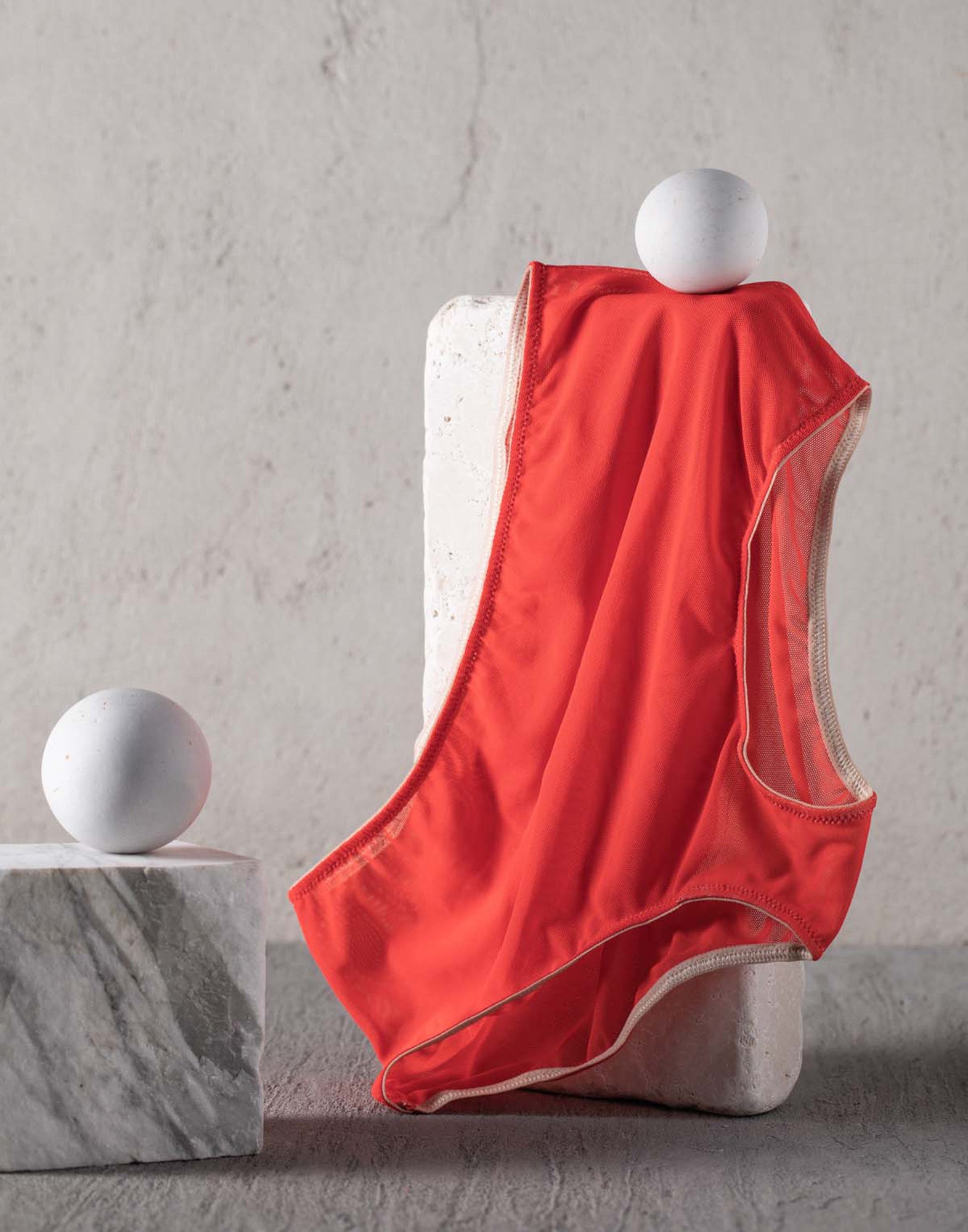 DOUUOD Slip a Culotte in Tulle Elasticizzato Corallo