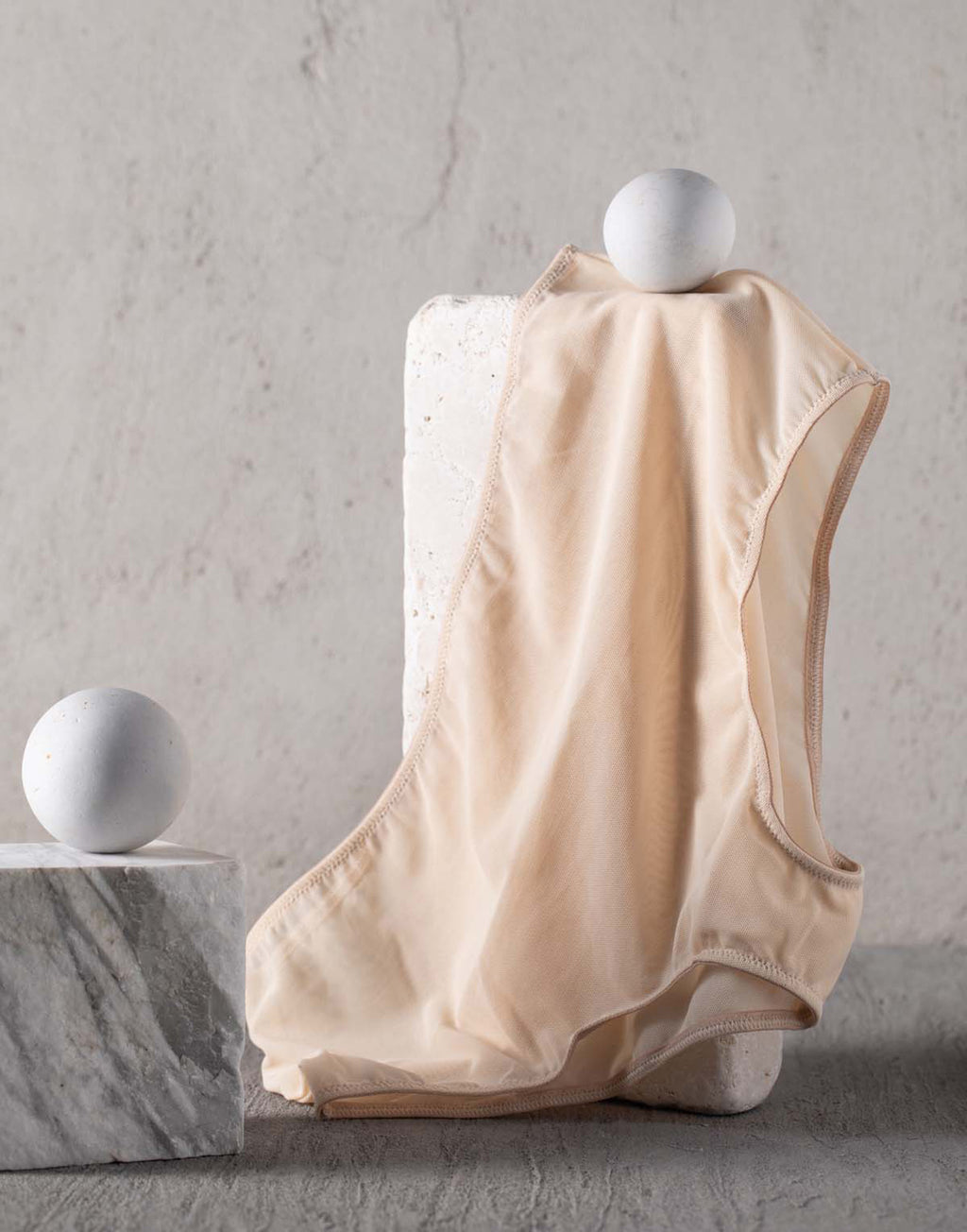 DOUUOD Slip a Culotte in Tulle Elasticizzato Nude